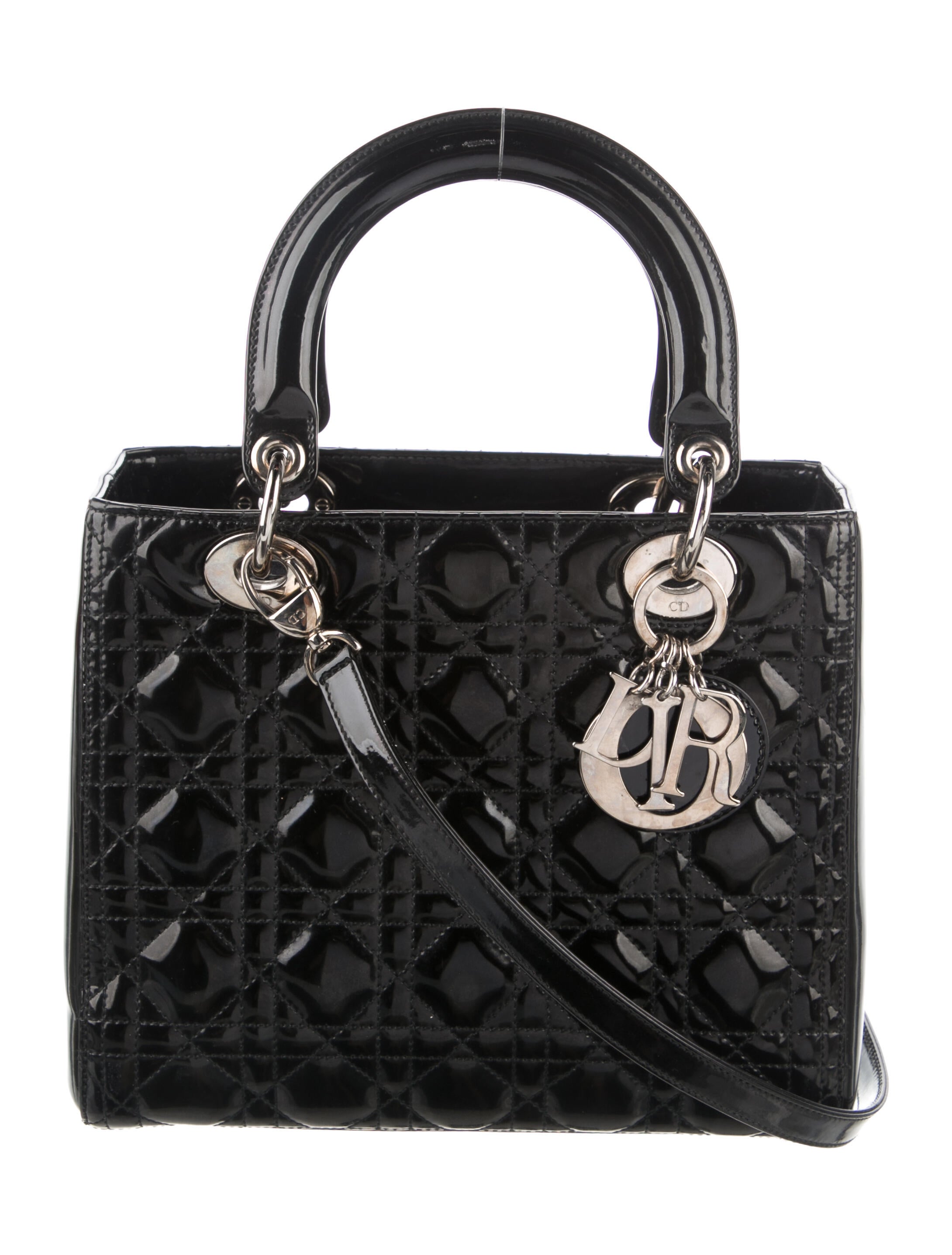Christian Dior Large Lady Dior Satchel Black Handle Bags, Handbags