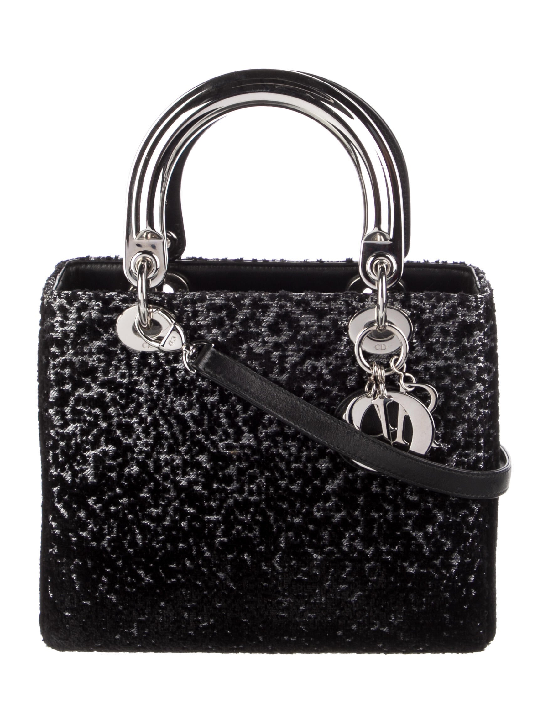 Christian Dior Large Lady Dior Satchel Black Handle Bags, Handbags