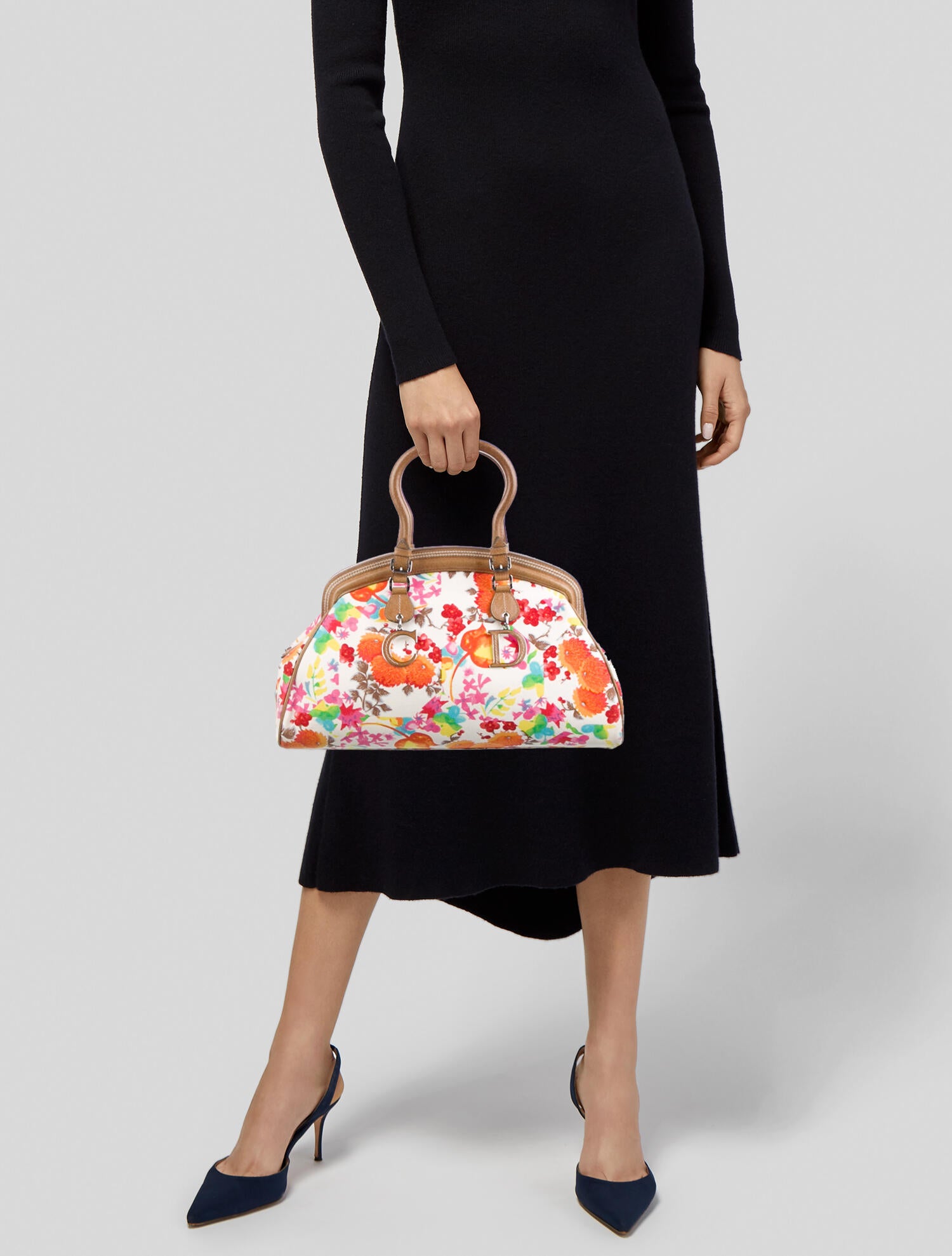 Dior Brown Floral Stitched Mini Bag main image 0