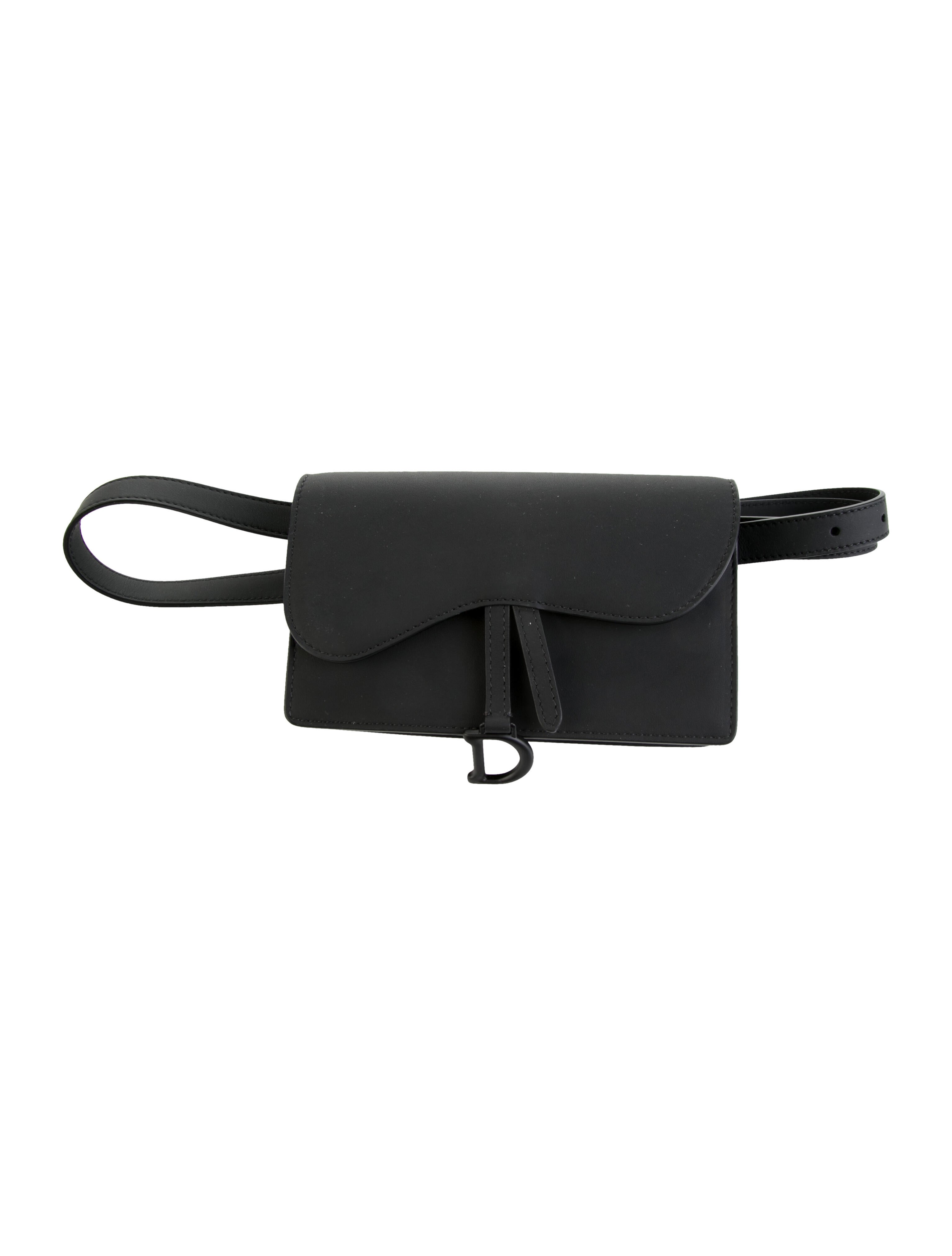 Christian Dior 2021 Ultra Matte Saddle Belt Bag Black Waist Bags