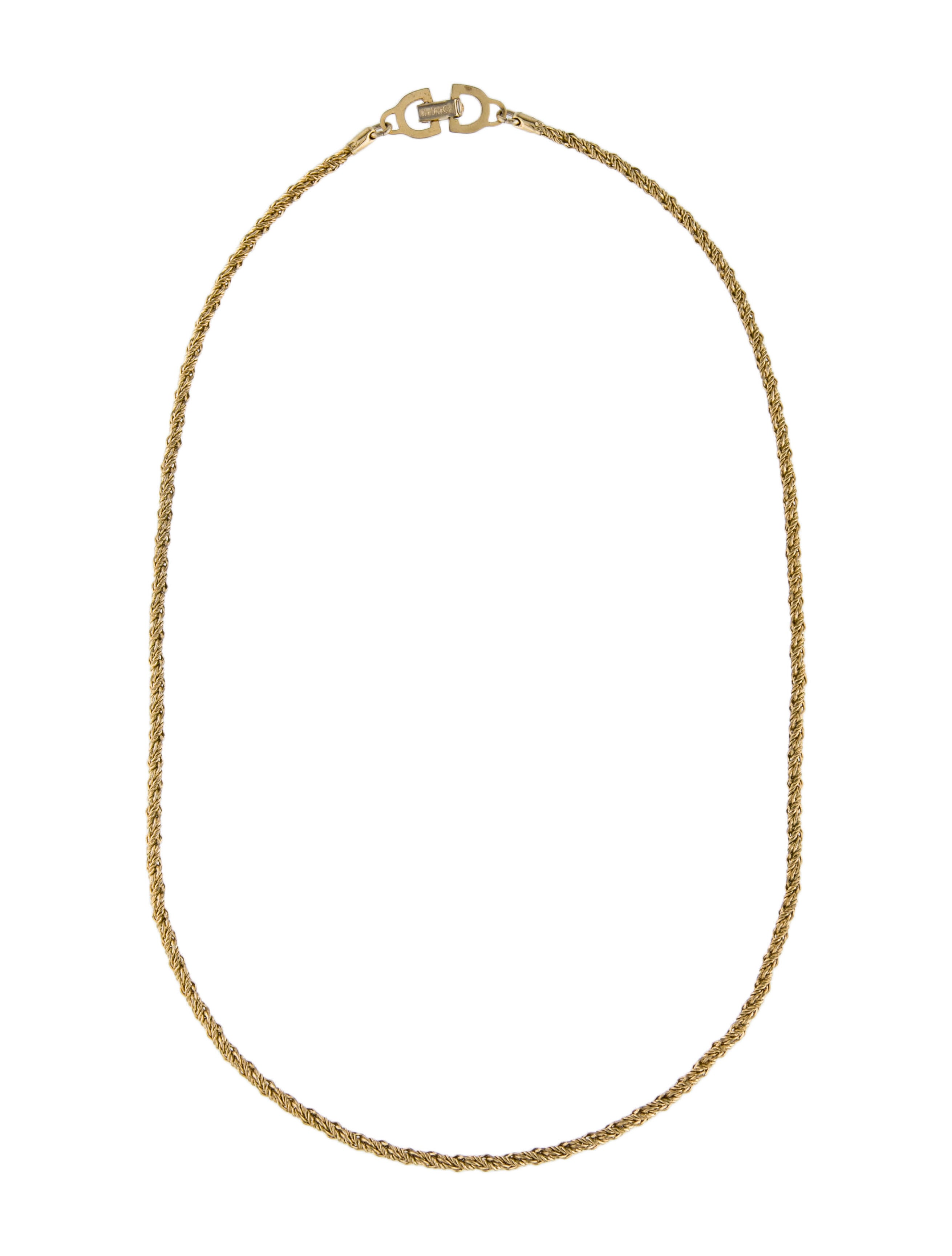 Christian Dior Vintage Fancy Rope Chain Necklace - Gold-Plated Chain ...