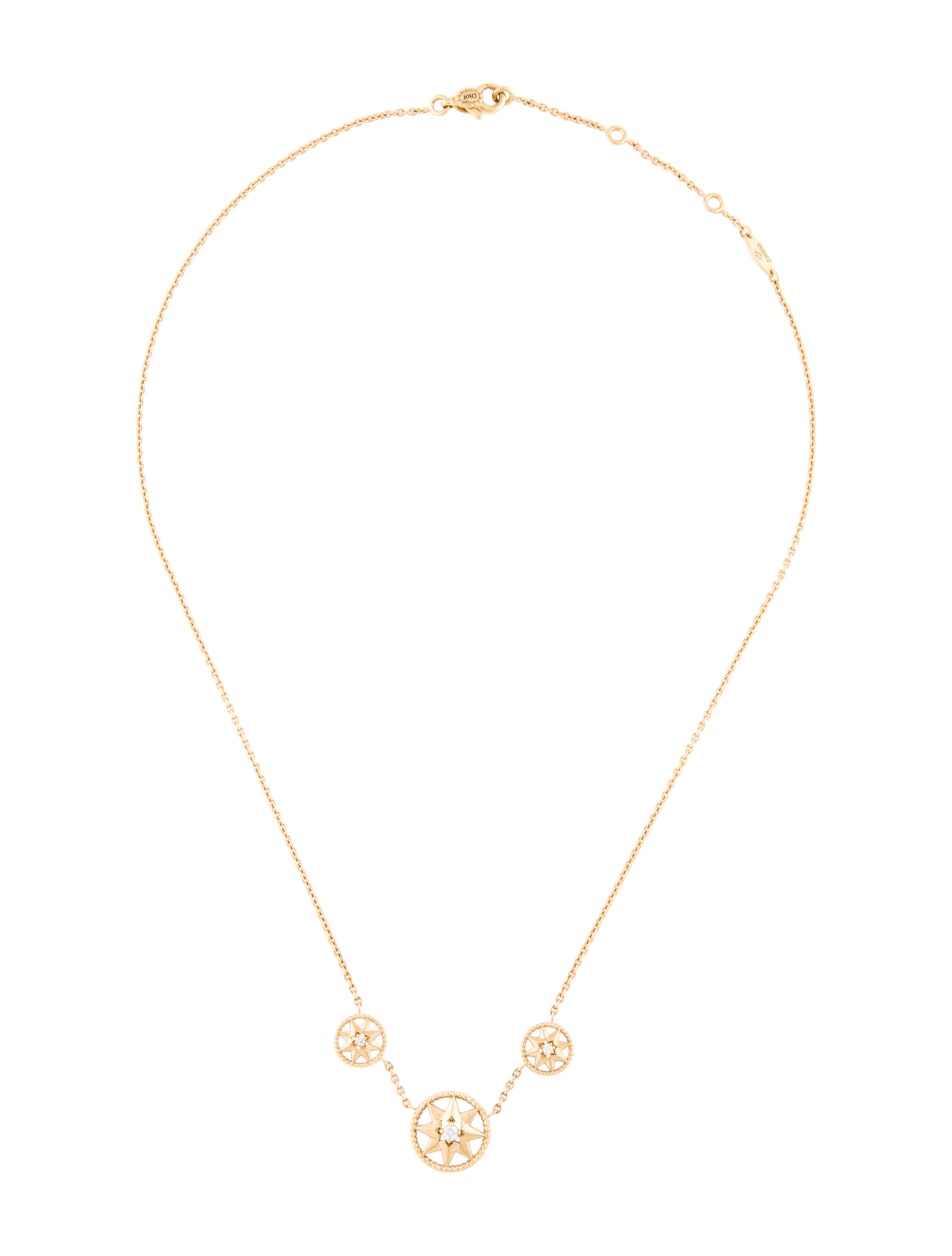 Christian Dior 18K Mother of Pearl & Diamond Rose Des Vents Necklace