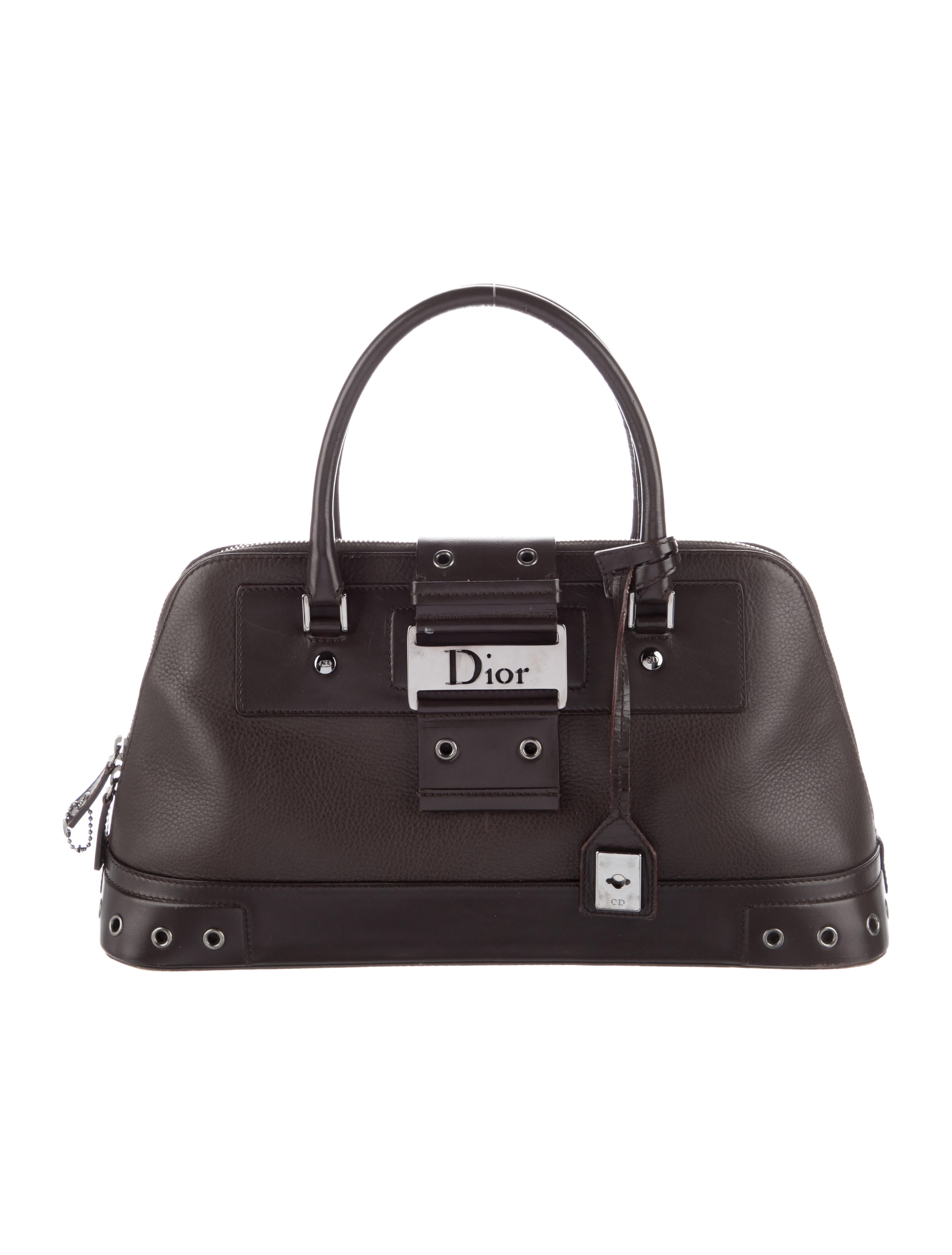 Christian Dior Vintage Large Cannage Lady Dior Brown Handle Bags