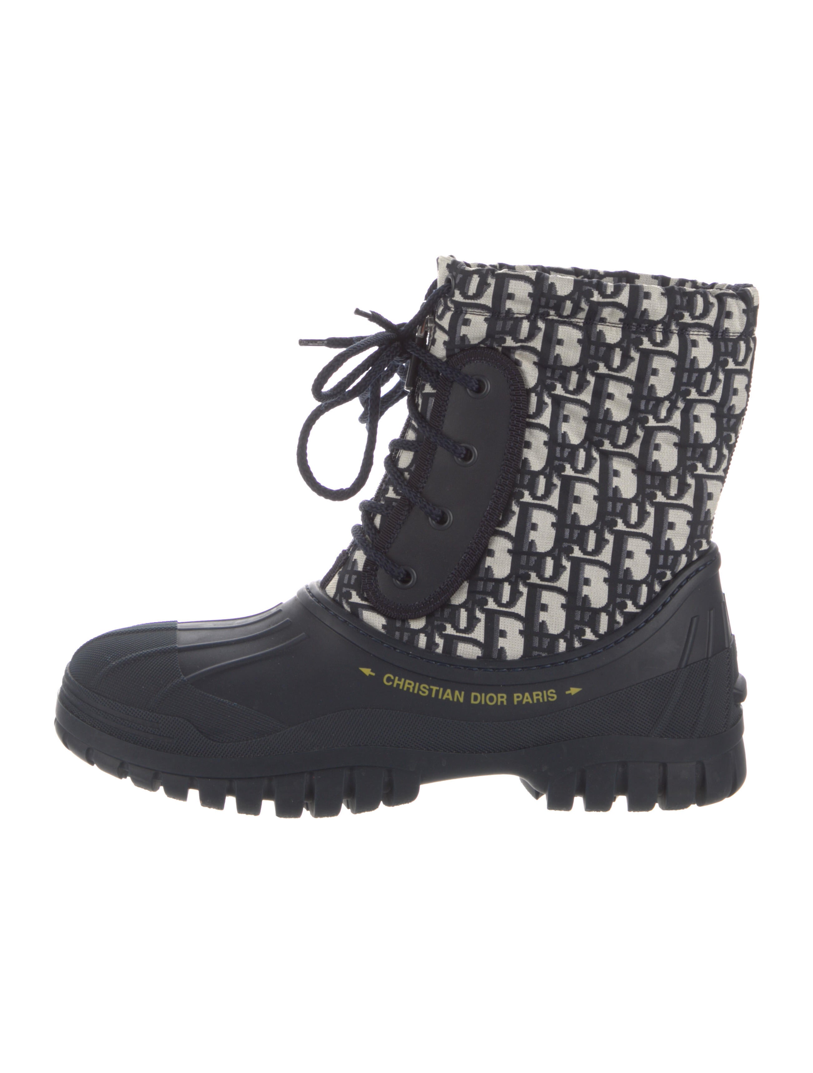 Christian Dior DVenture Oblique Jacquard Combat Boots Blue Boots