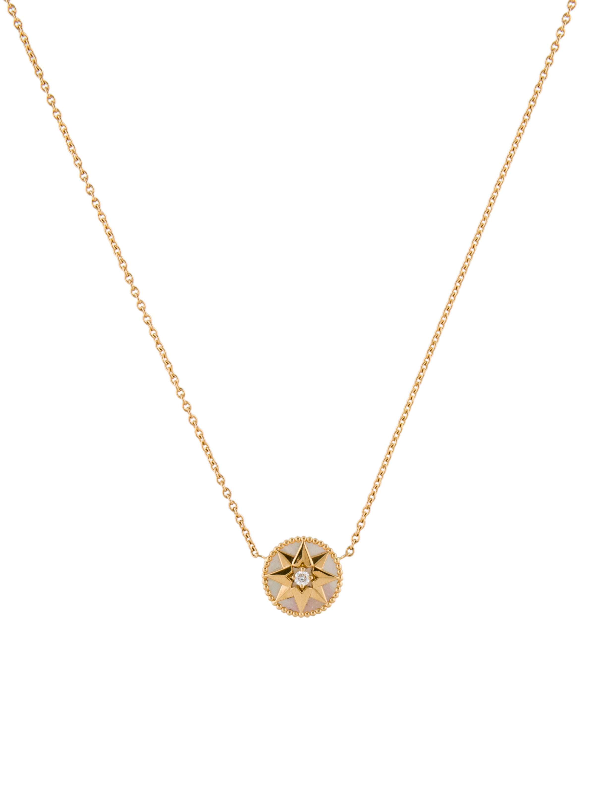 Christian Dior 18K Diamond Rose Bagatelle Necklace 18K White Gold