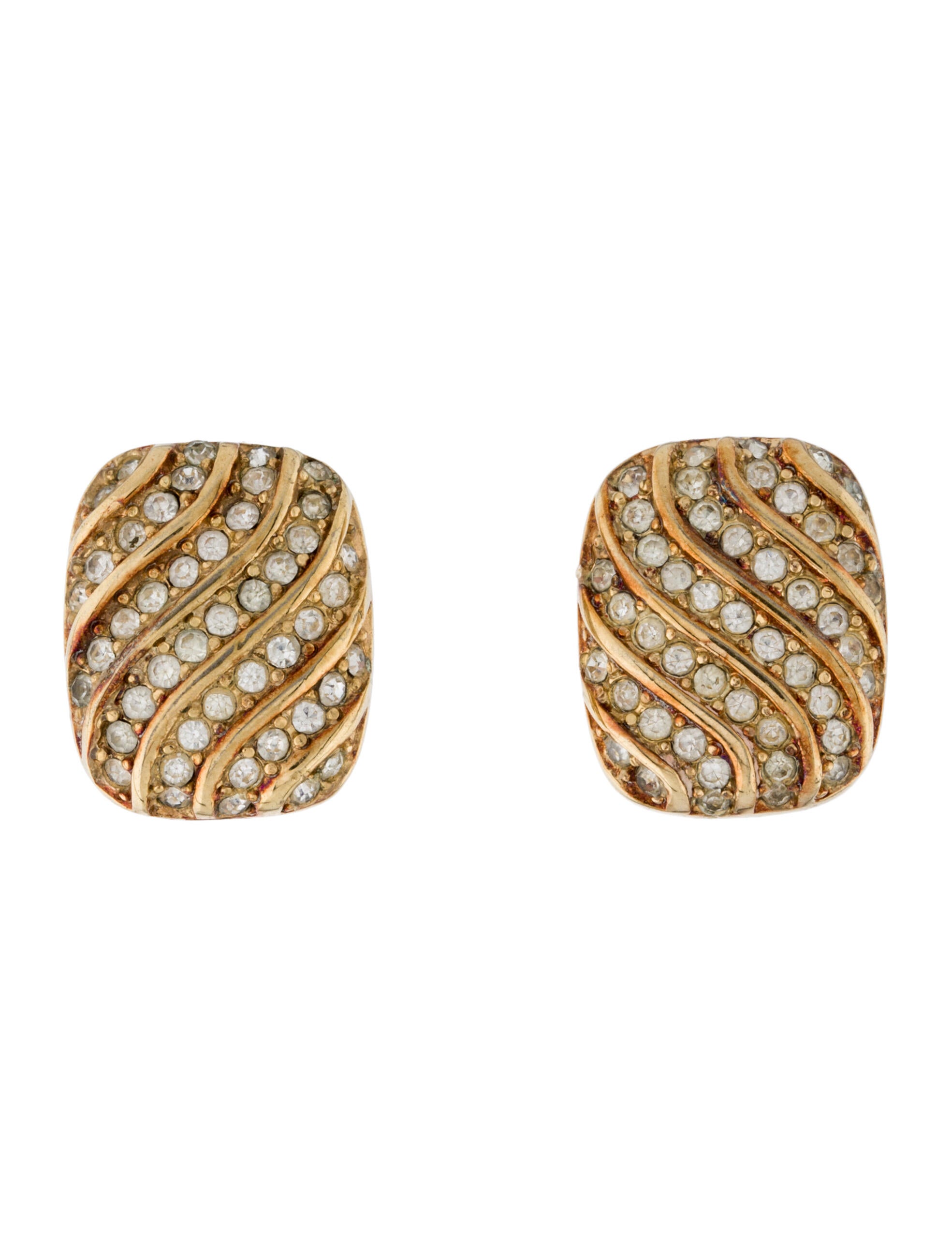 Christian Dior Vintage Crystal Clip-On Earrings