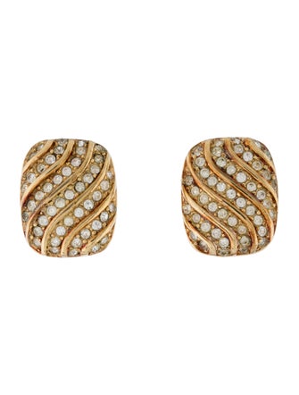 Christian Dior Vintage Crystal Clip-On Earrings