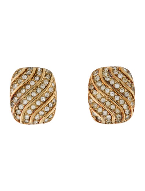 Christian Dior Vintage Crystal Clip-On Earrings