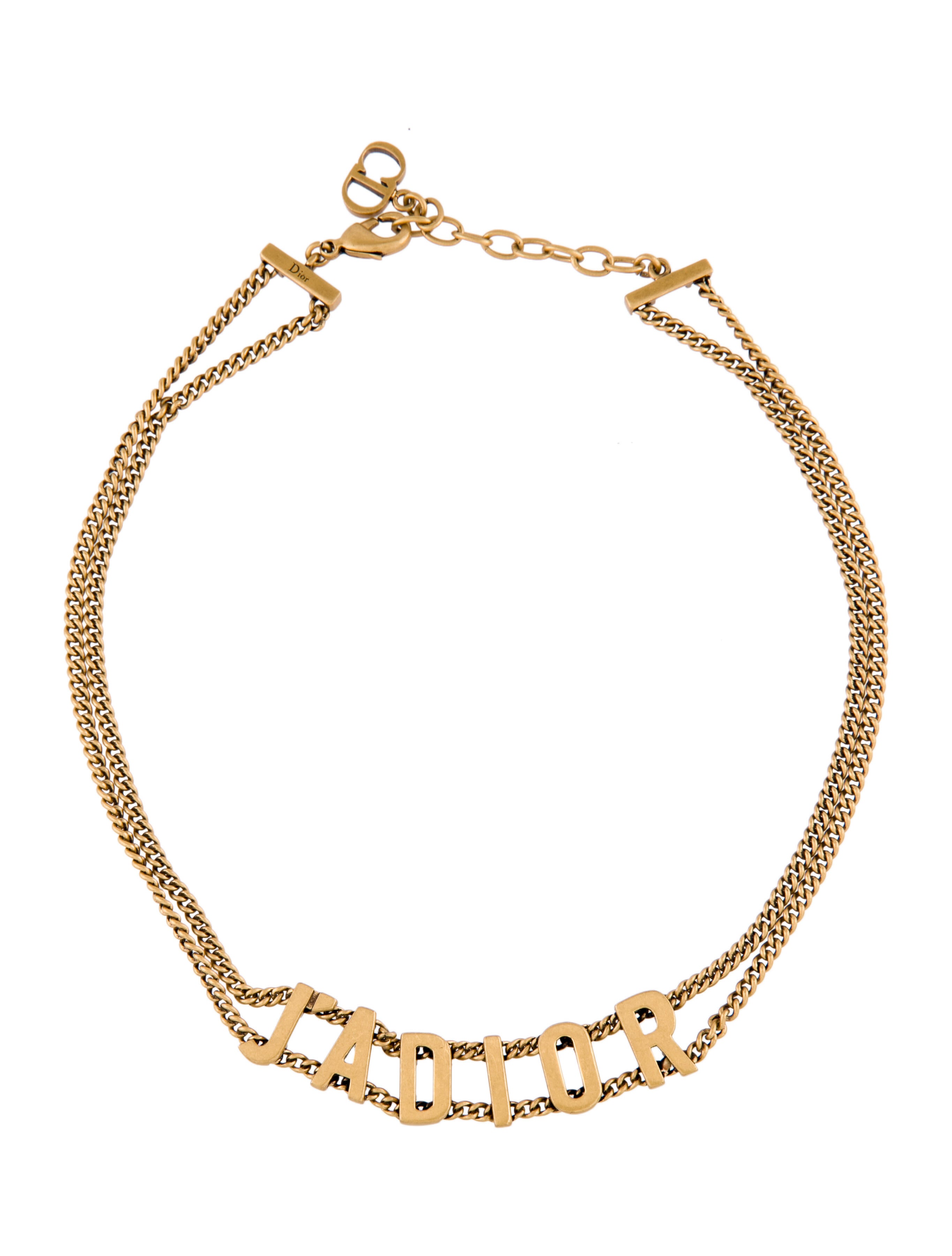 Christian Dior Vintage Woven Chain Choker Necklace GoldPlated Choker