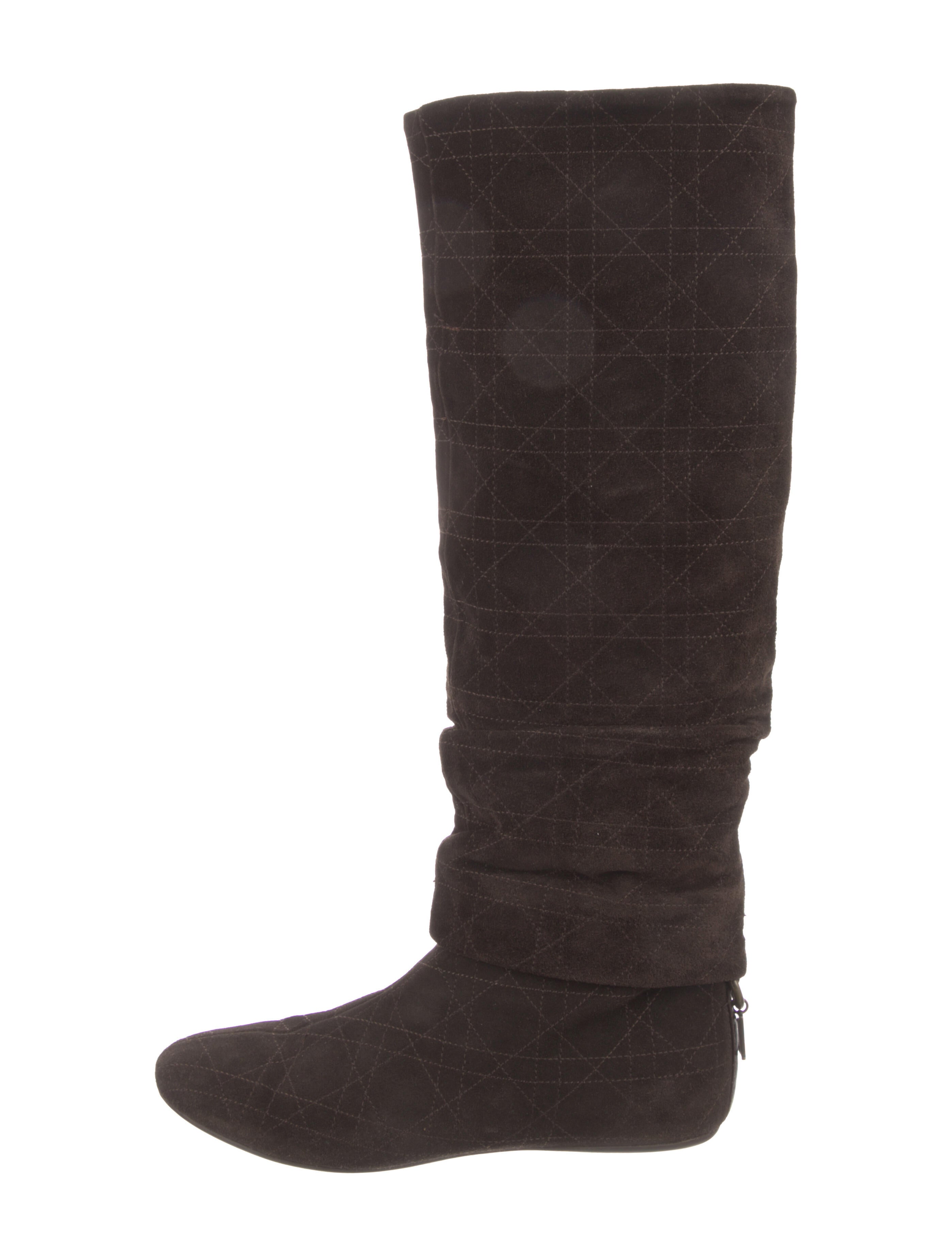 Christian Dior Suede Riding Boots Brown Boots, Shoes CHR287791