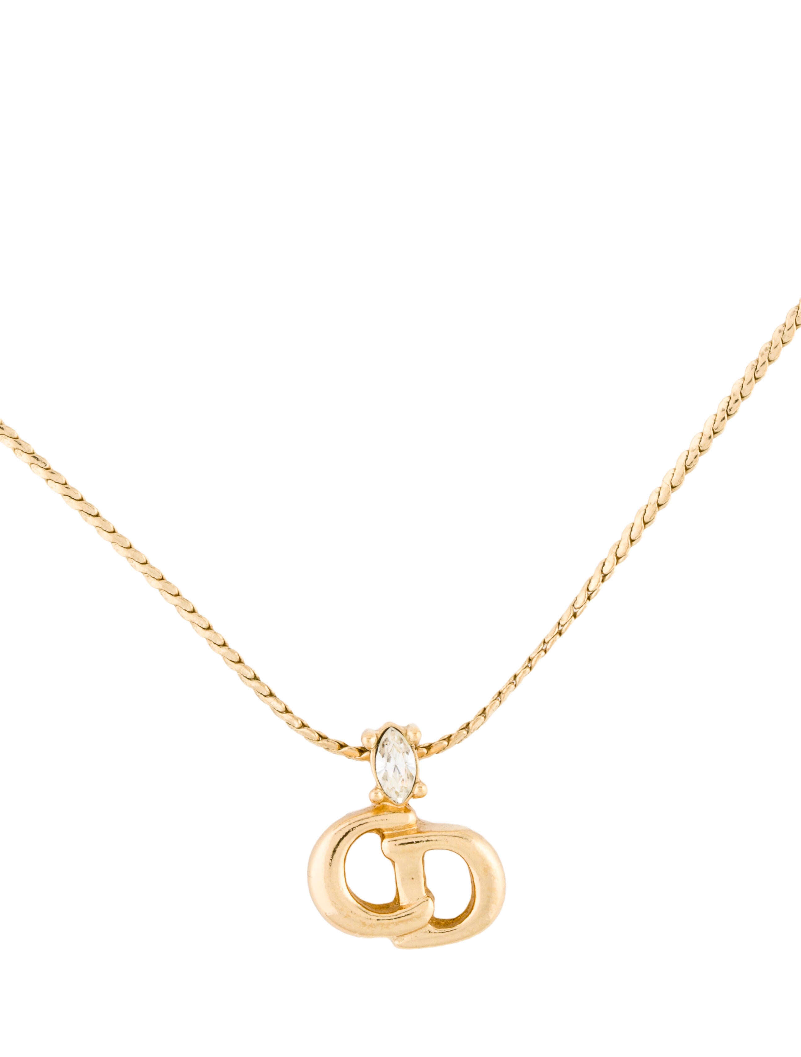 Christian Dior Heart Padlock Necklace SilverTone Metal Pendant