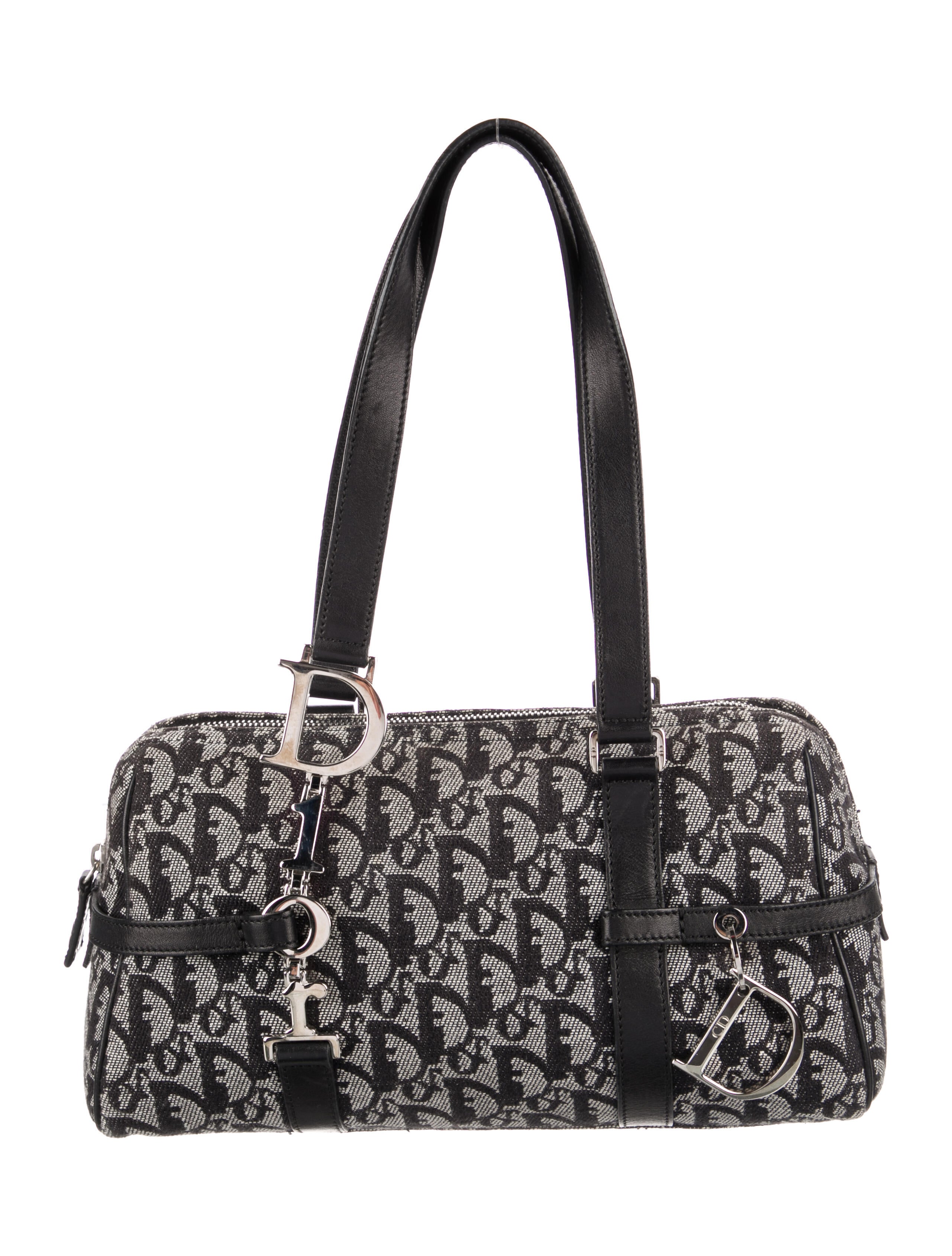 Christian Dior Vintage Diorissimo Charms Shoulder Bag Black Shoulder