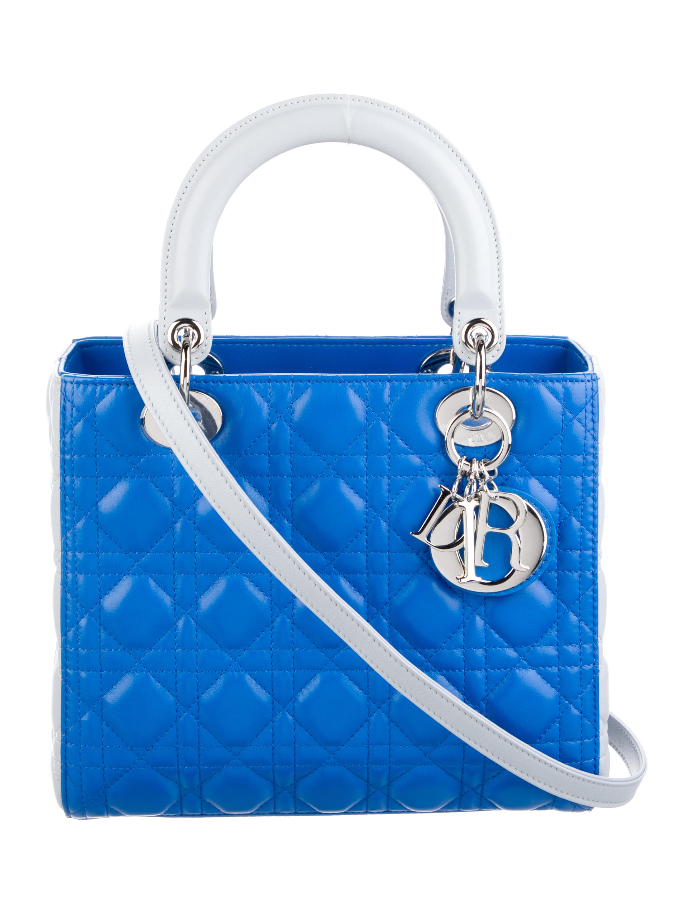 Christian Dior Python Diorissimo Cage Tote Blue Handle Bags, Handbags CHR31525 The RealReal