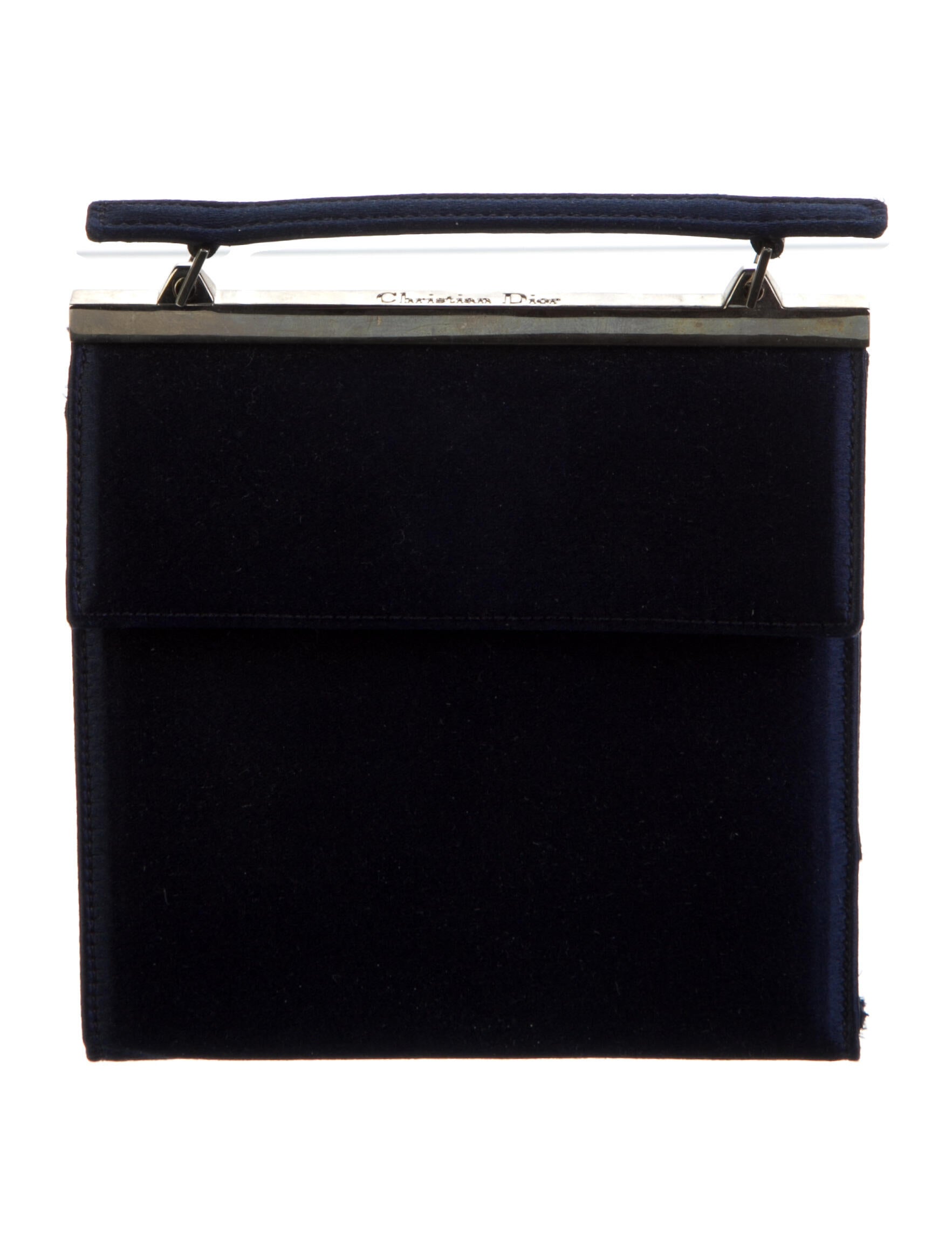 Christian Dior Vintage Satin Blue Evening Bag Blue Evening Bags