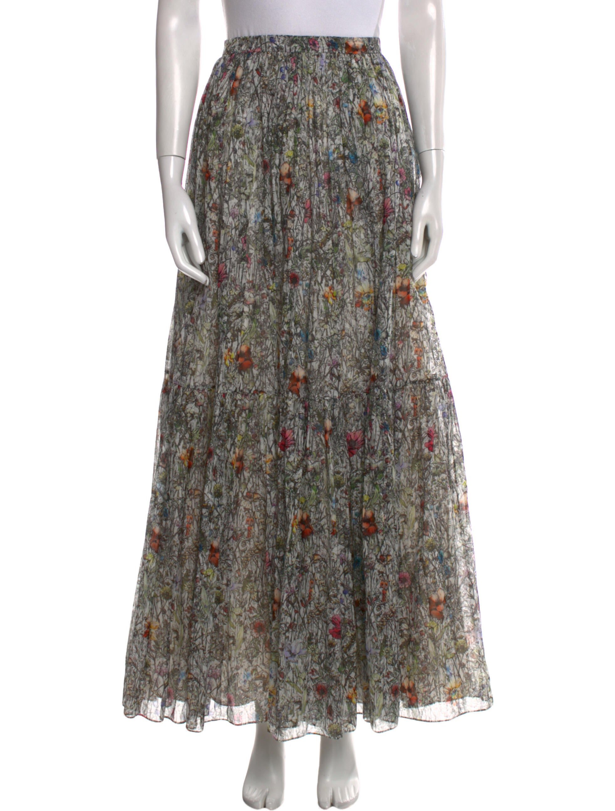 Christian Dior Floral Print Long Skirt