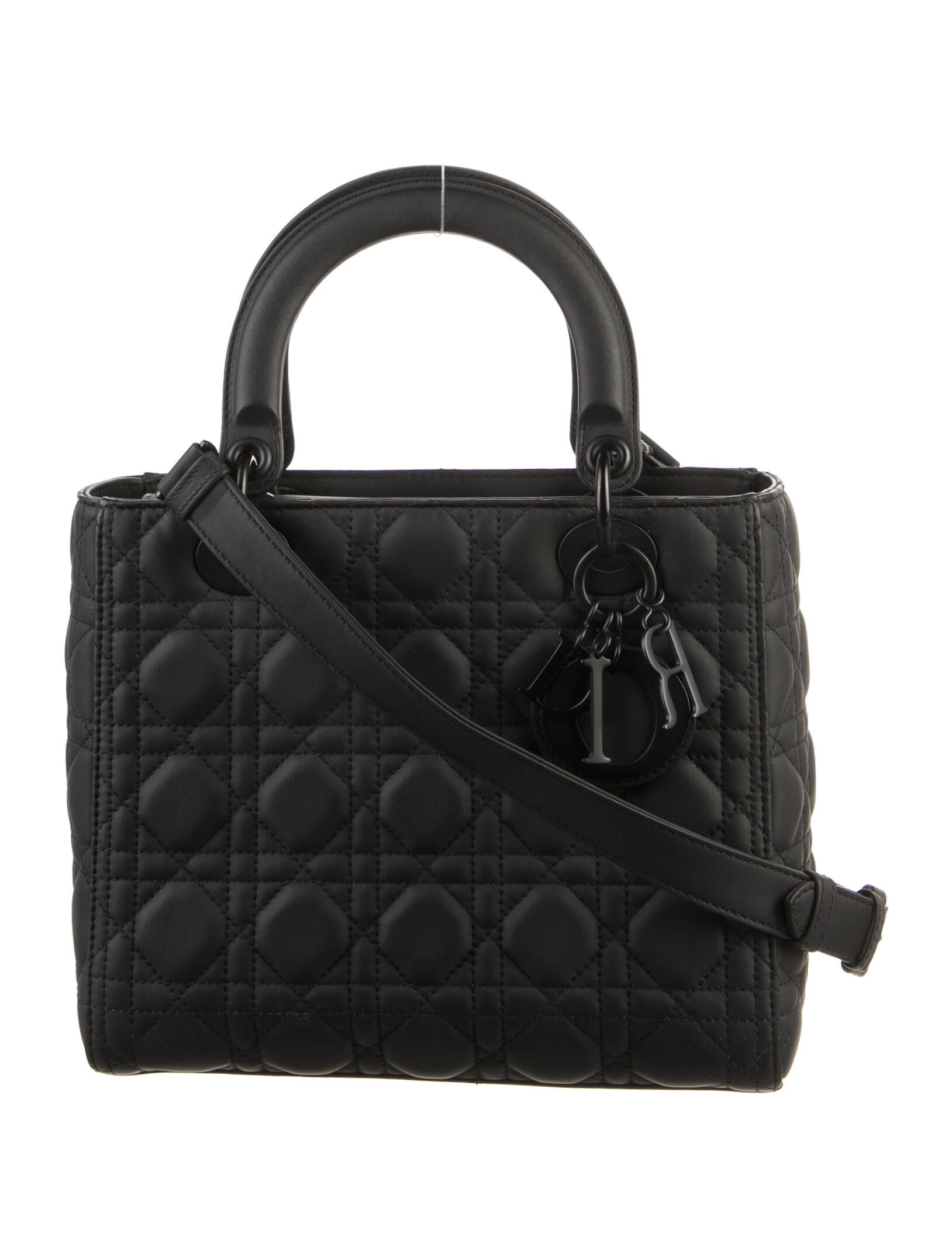 Christian Dior Large Lady Dior Bag Black Handle Bags, Handbags