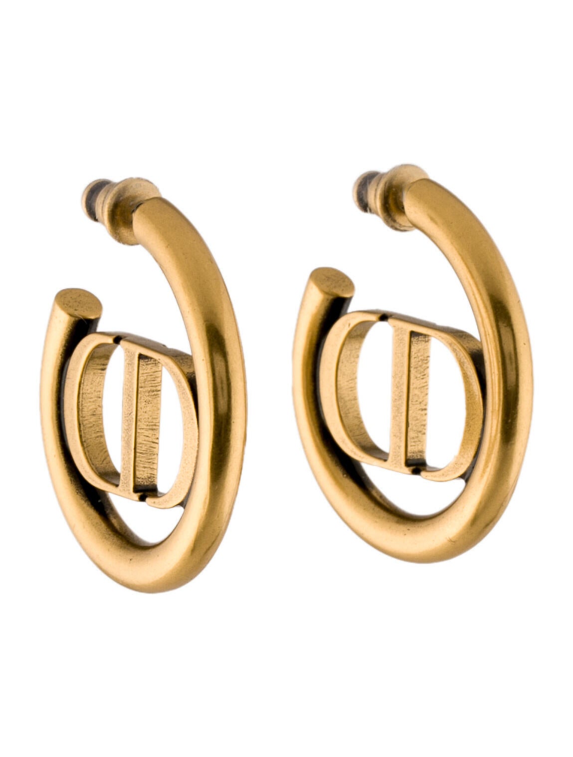 Christian Dior 30 Montaigne Hoop Earrings Brass Hoop, Earrings