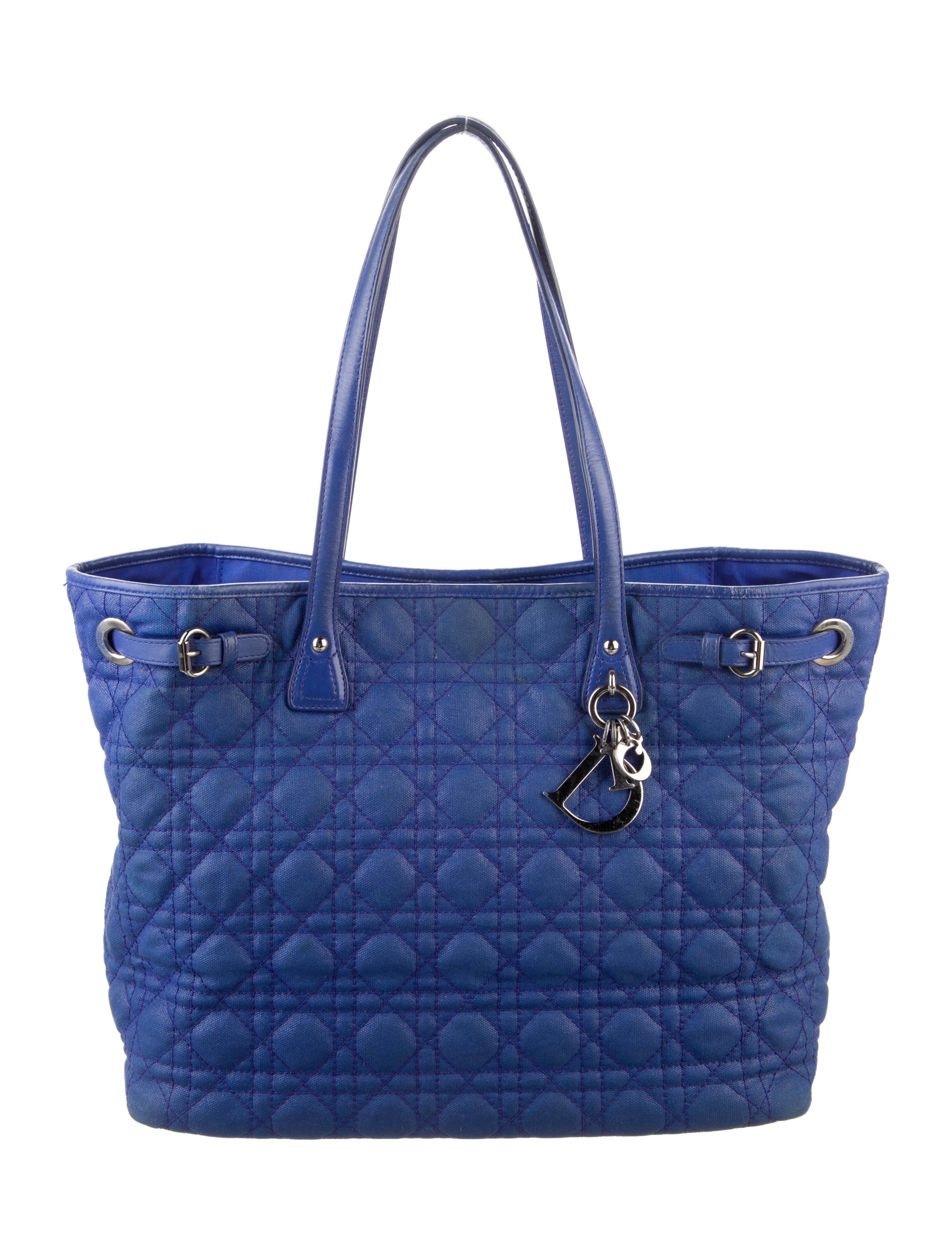 Christian Dior Large Cannage Panaera Tote - Blue Totes, Handbags