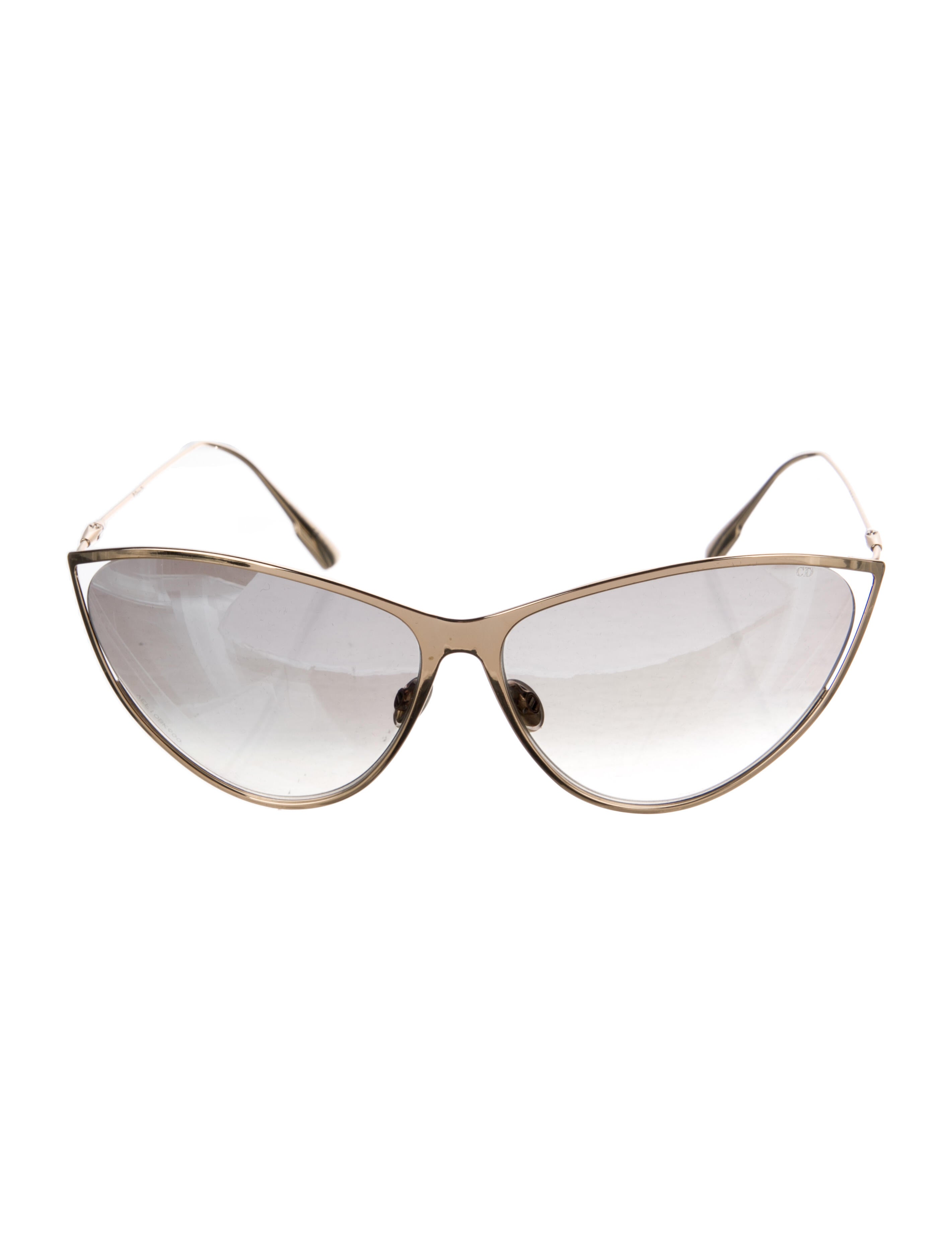 Christian Dior CatEye Mirrored Sunglasses Gold Sunglasses