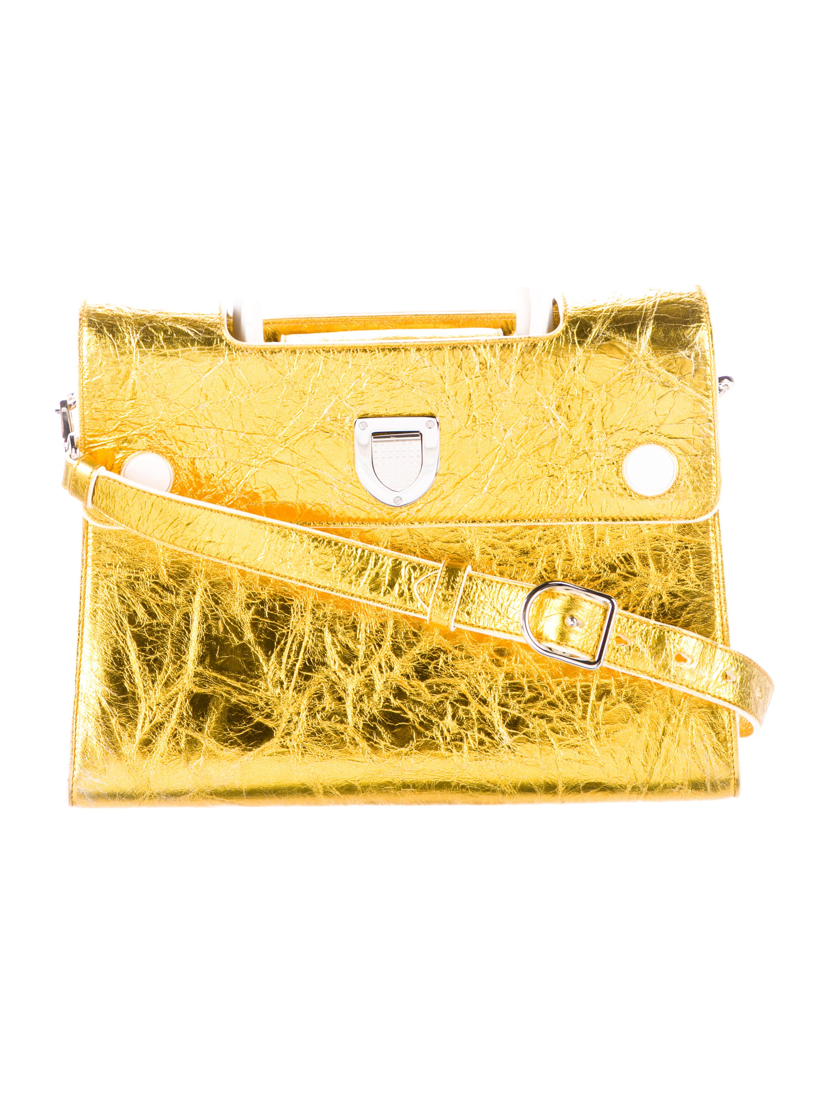 Christian Dior Large Metallic Diorever Flap Bag Gold Handle Bags