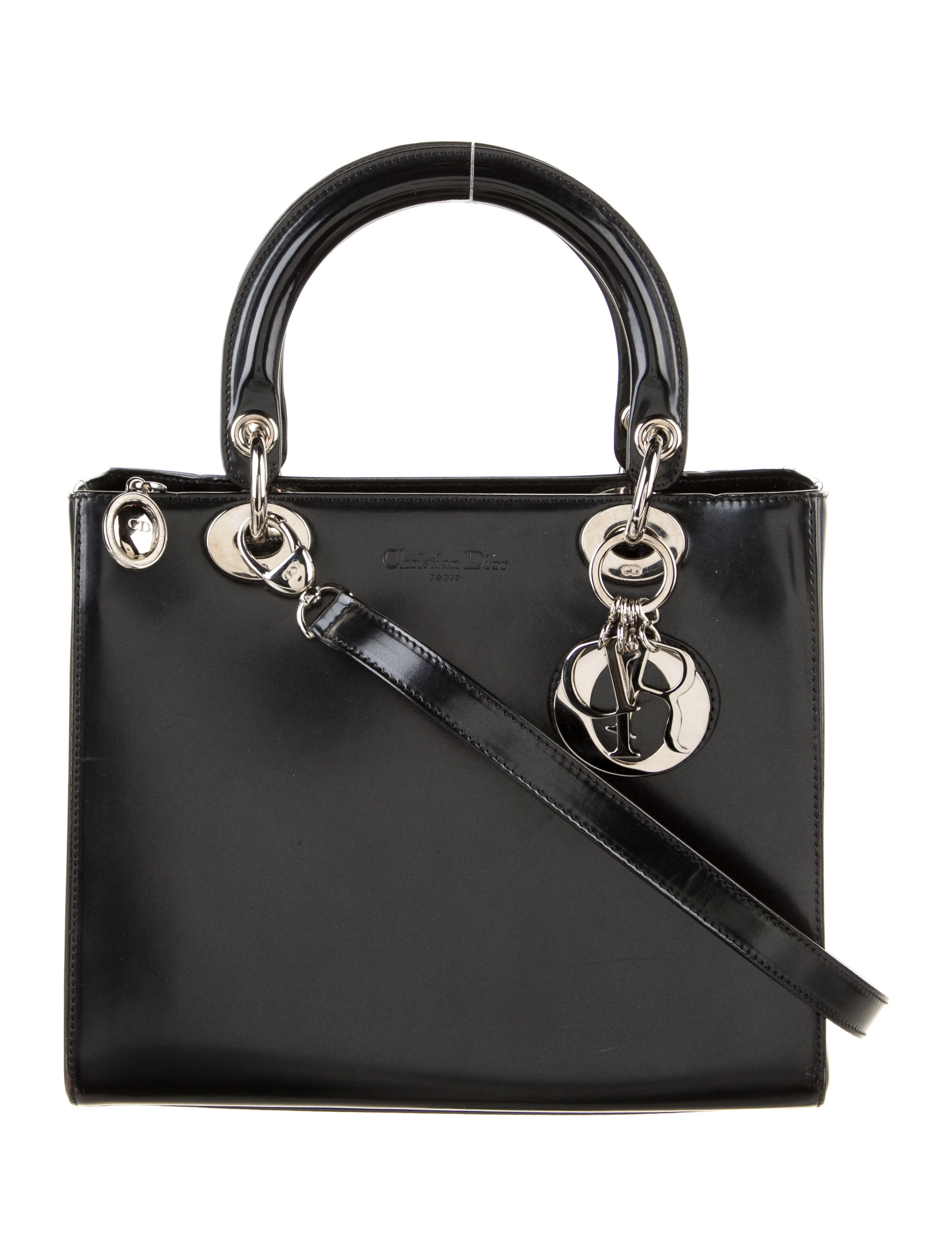 Christian Dior Medium Lady Dior Bag Black Handle Bags, Handbags