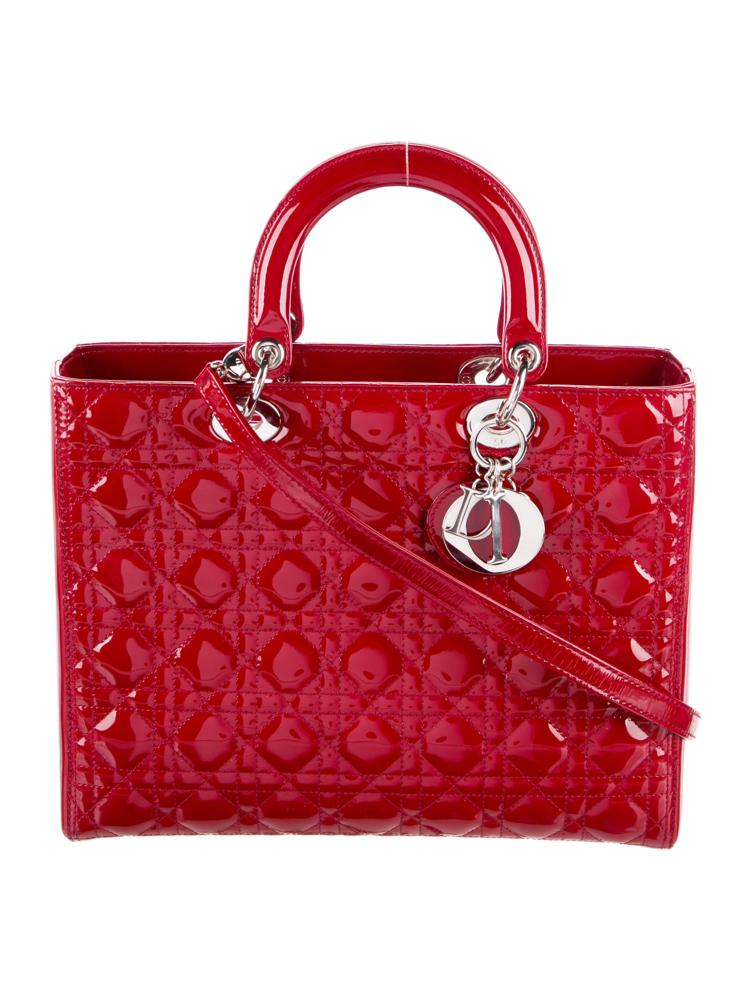 Christian Dior Large Lady Dior Bag Red Handle Bags, Handbags