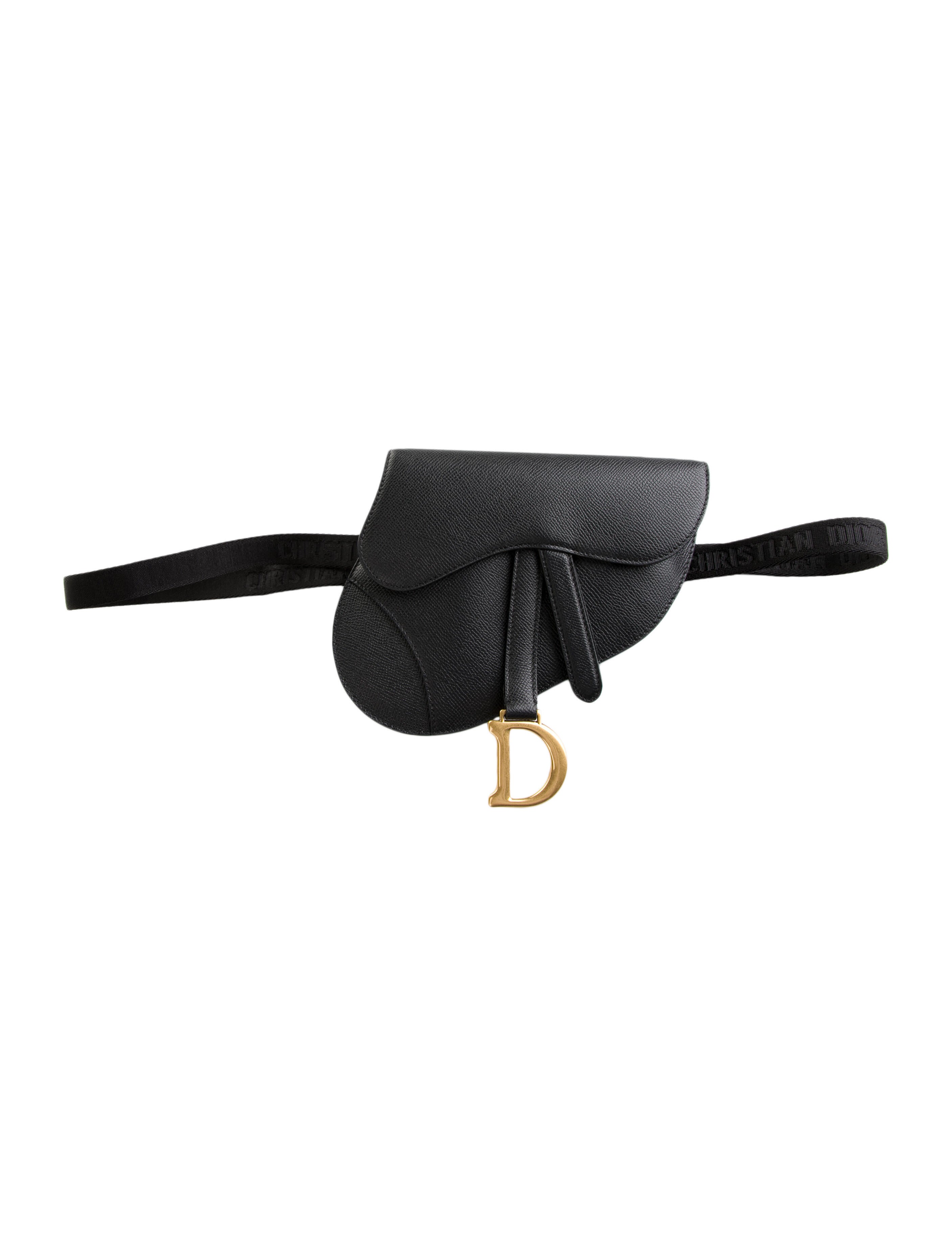 Christian Dior Saddle Belt Pouch Black Waist Bags, Handbags