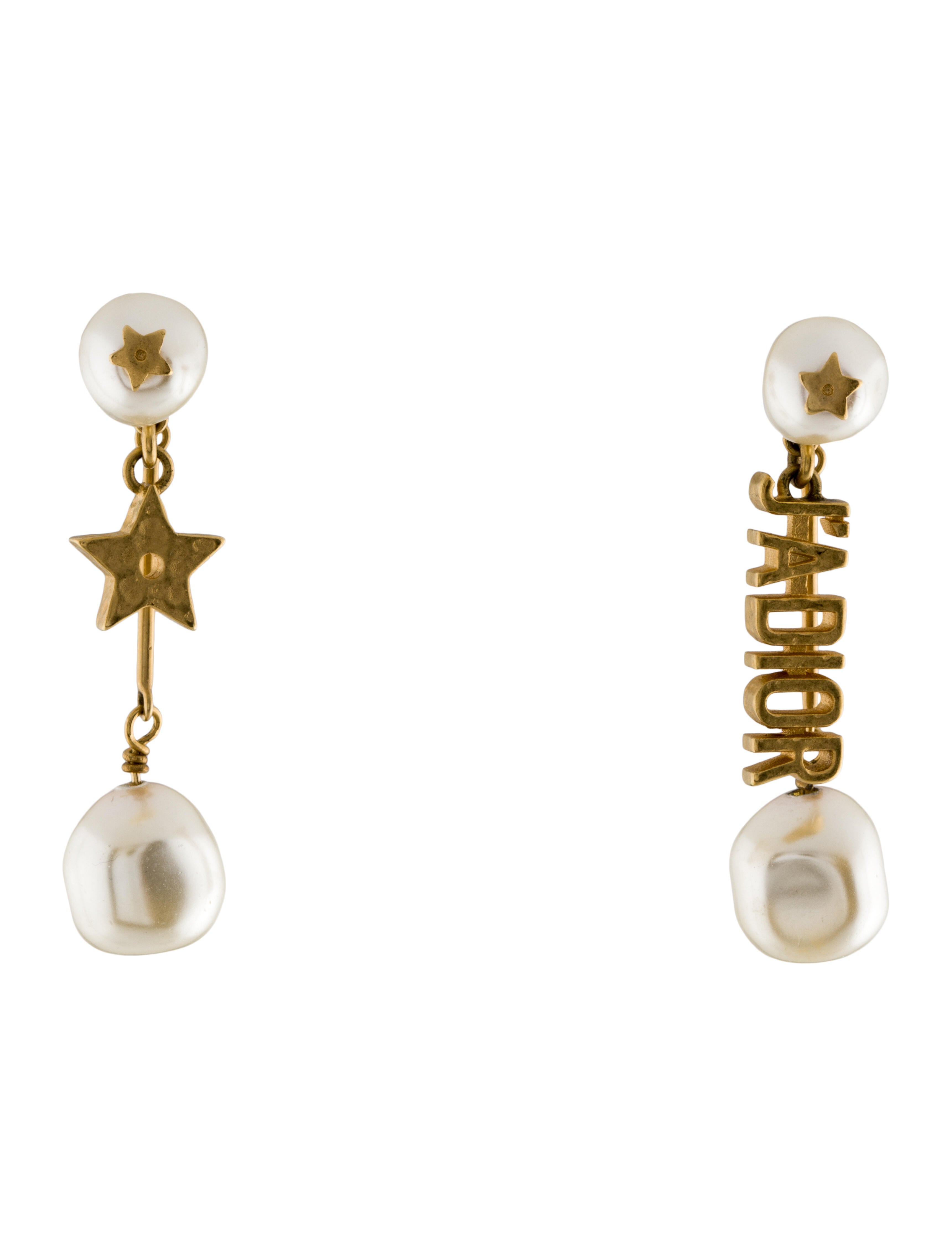 Christian Dior Faux Pearl J'adior Drop Earrings White, GoldPlated