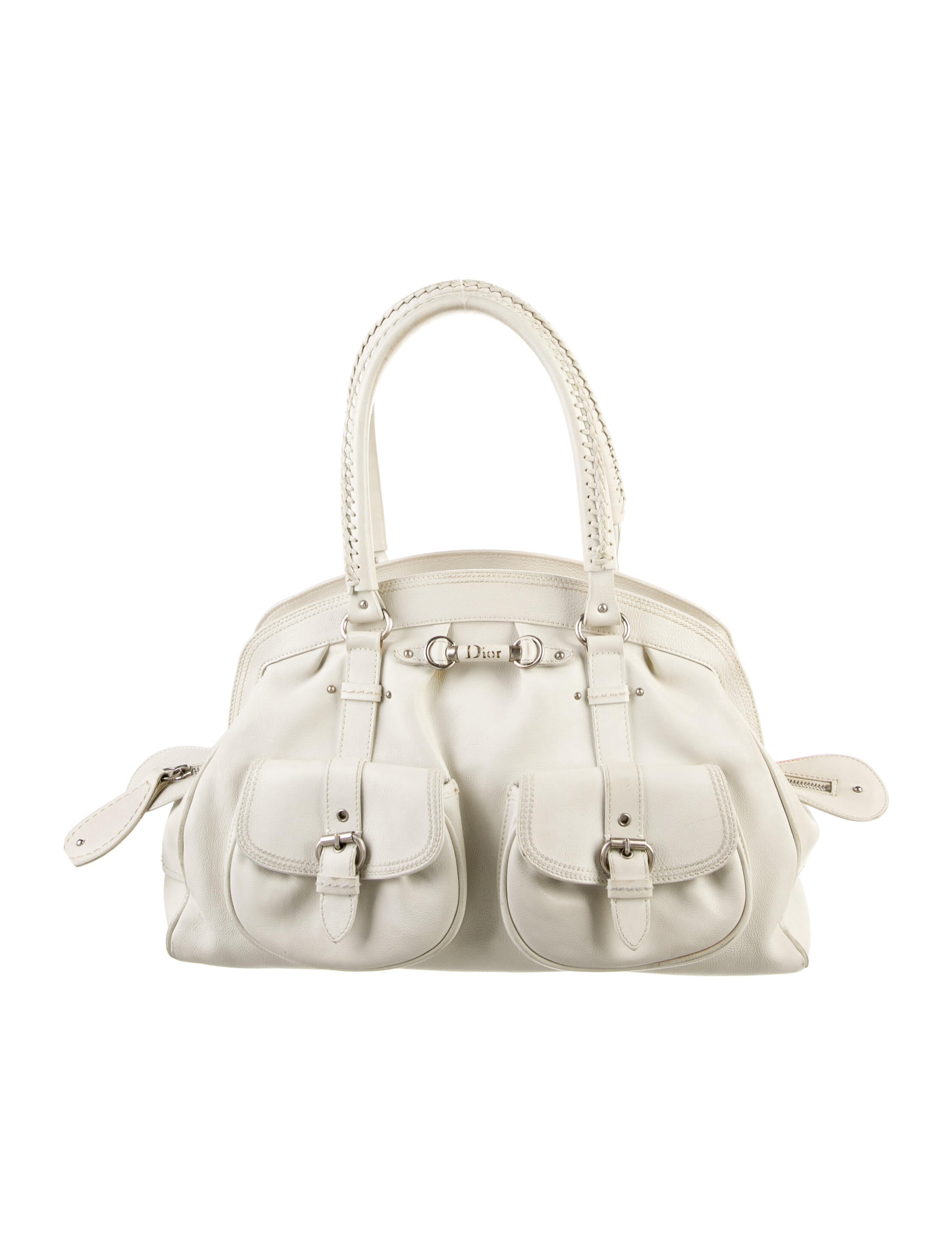 Christian Dior Large My Dior Frame Pocket Bag White Shoulder Bags