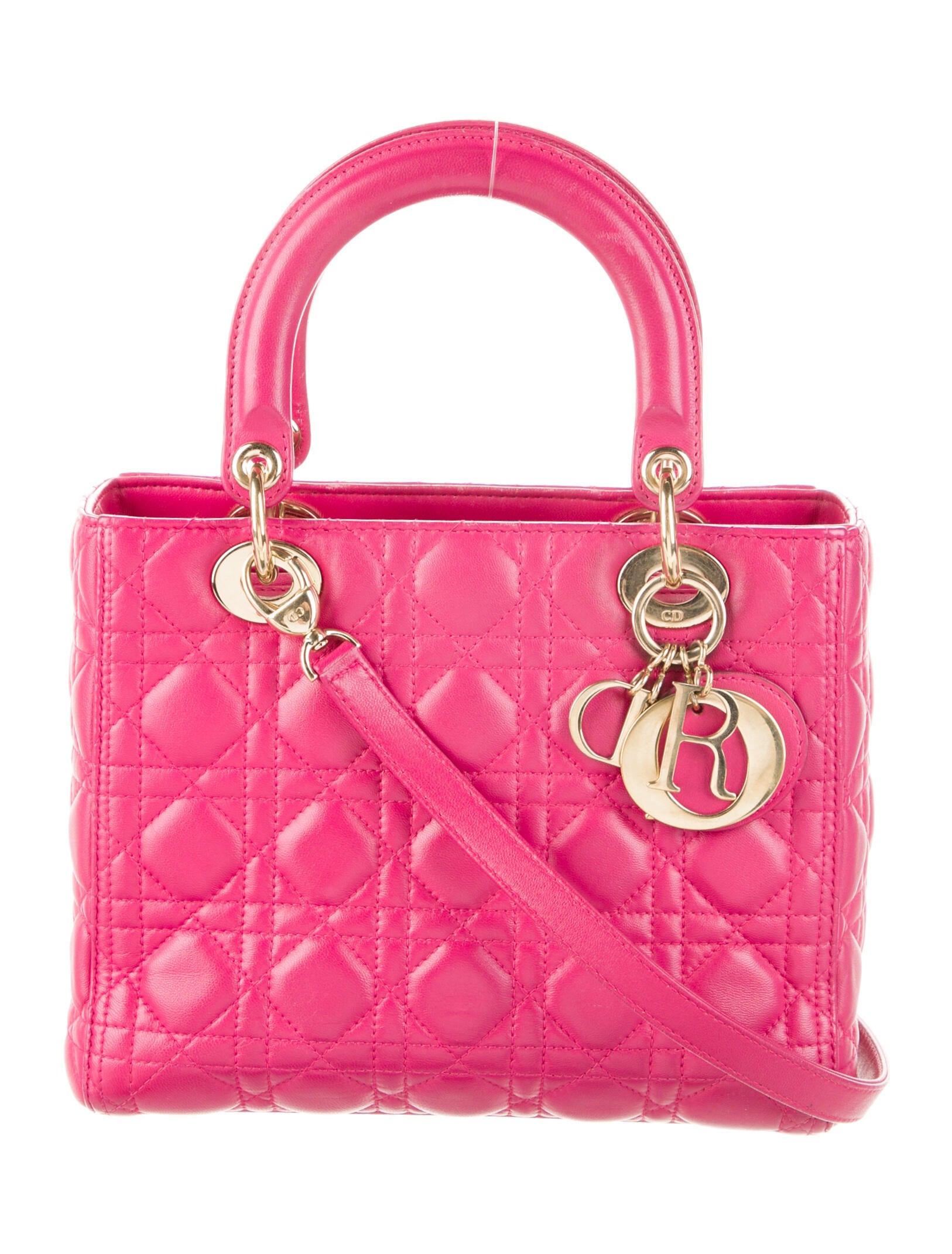 Christian Dior ButterflyEmbellished Mini Lady Dior Bag Pink Handle
