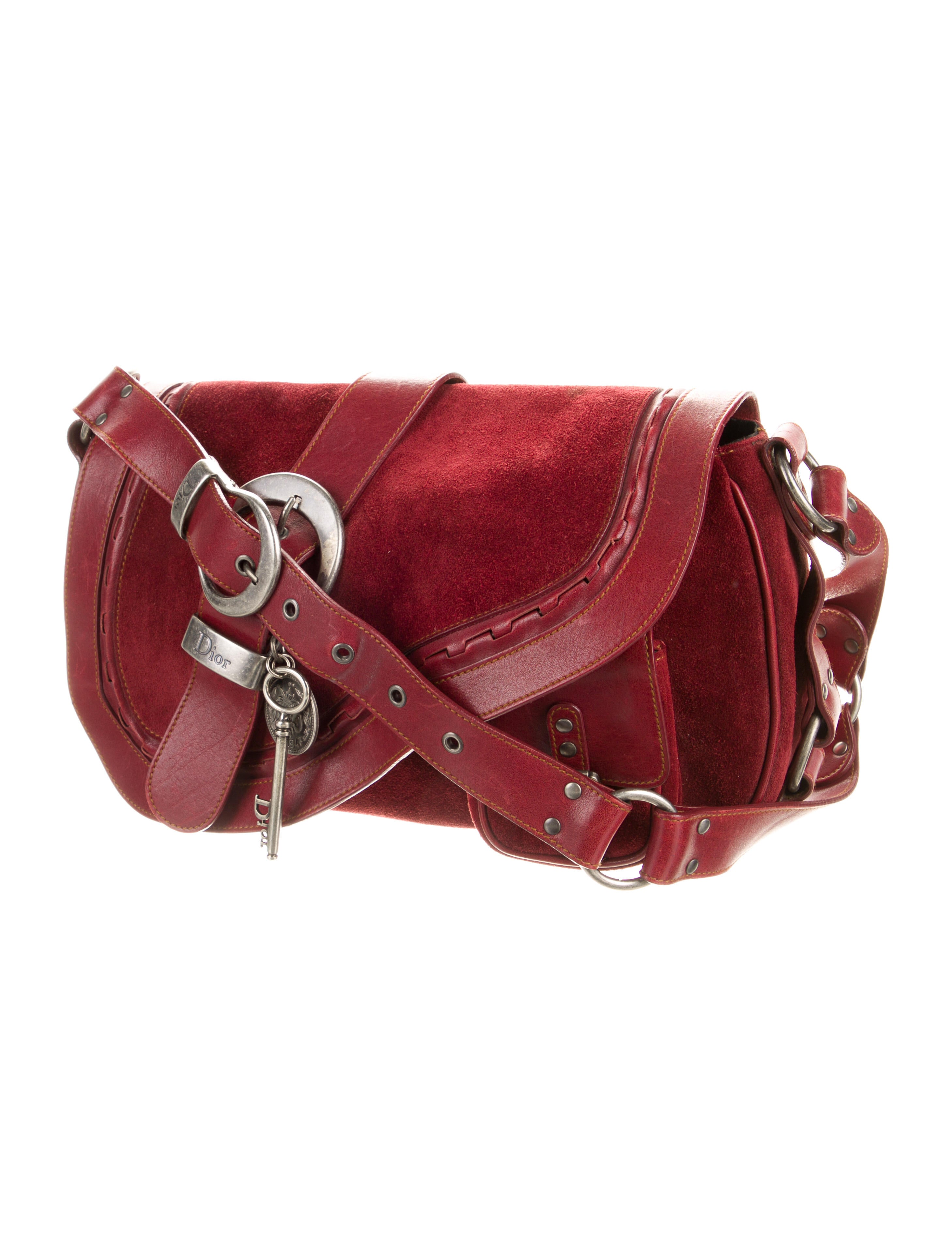 Christian Dior Medium Gaucho Saddle Bag Red Shoulder Bags, Handbags CHR306575 The RealReal