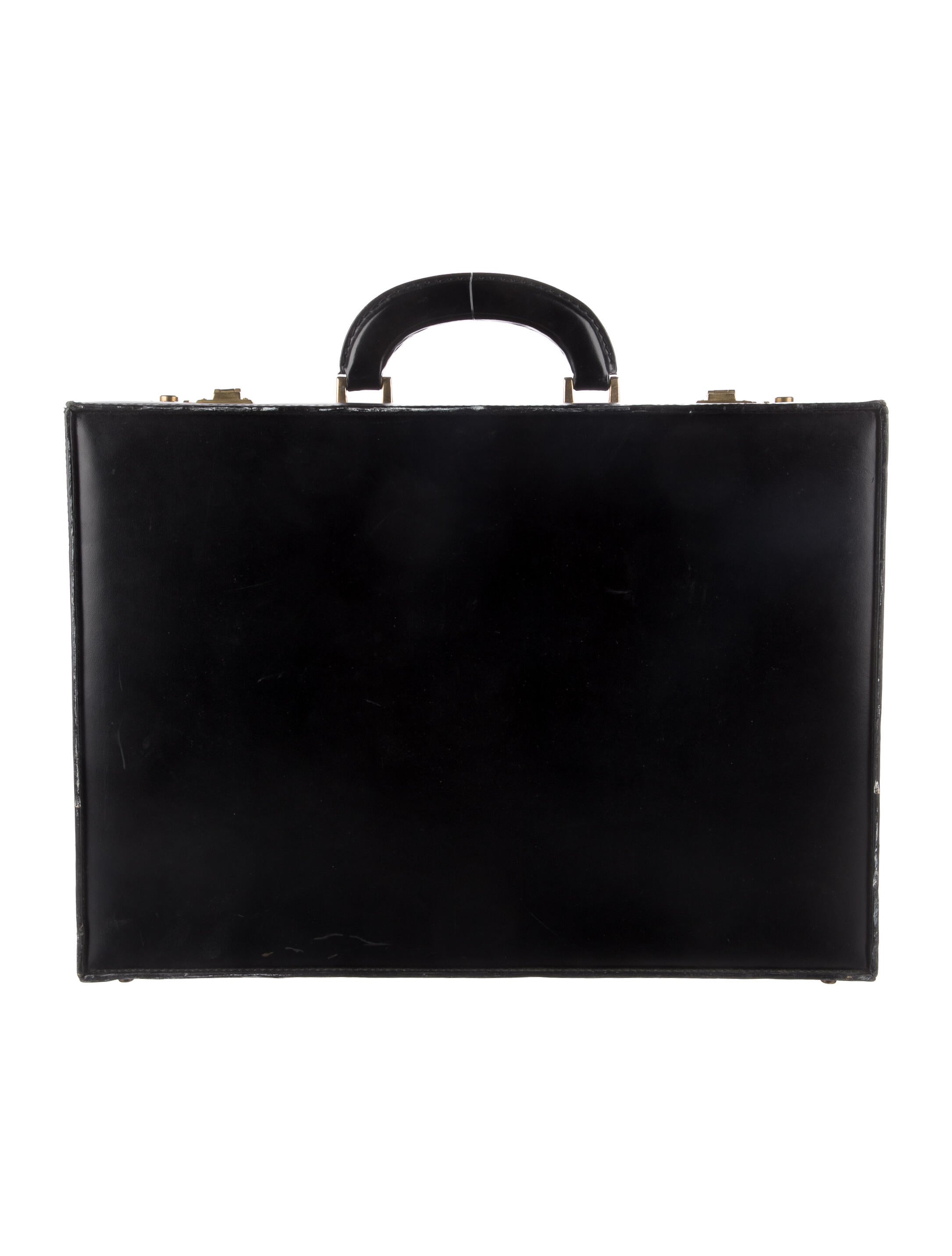 Christian Dior Leather Attache Briefcase Black Briefcases, Bags