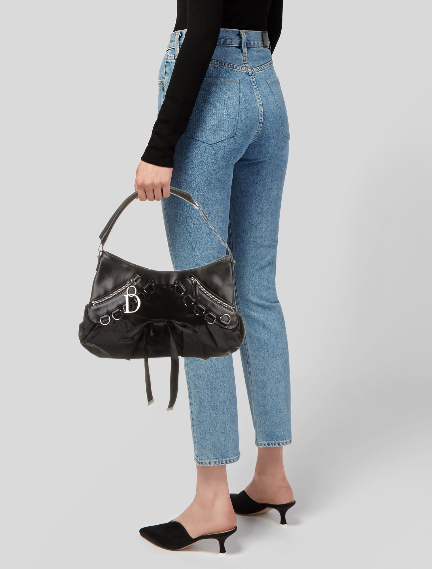 Christian Dior Vintage Corset Ballet Bag - Black Hobos, Handbags