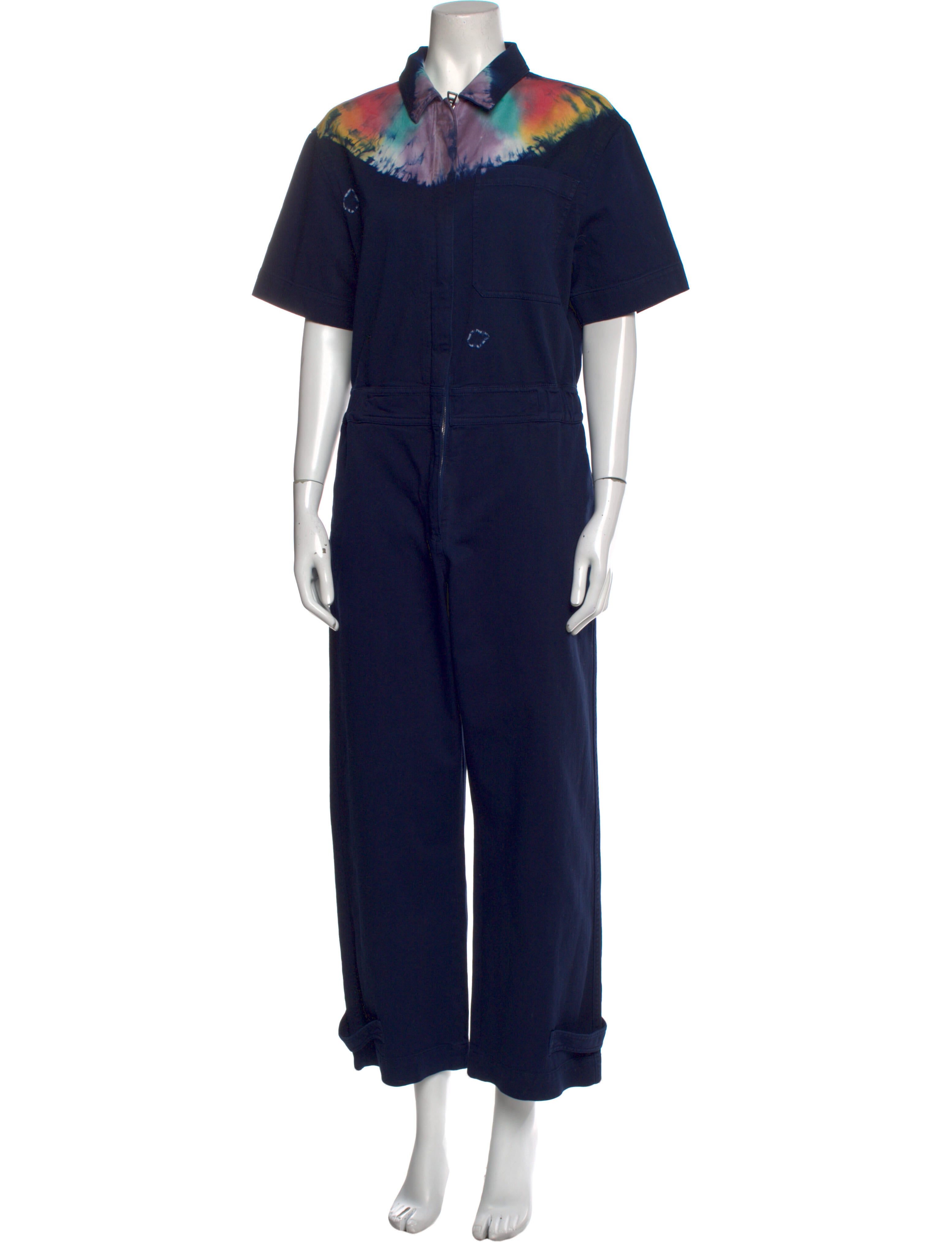 Christian Dior Mock Neck Jumpsuit Blue, 13" Rise Jumpsuits and