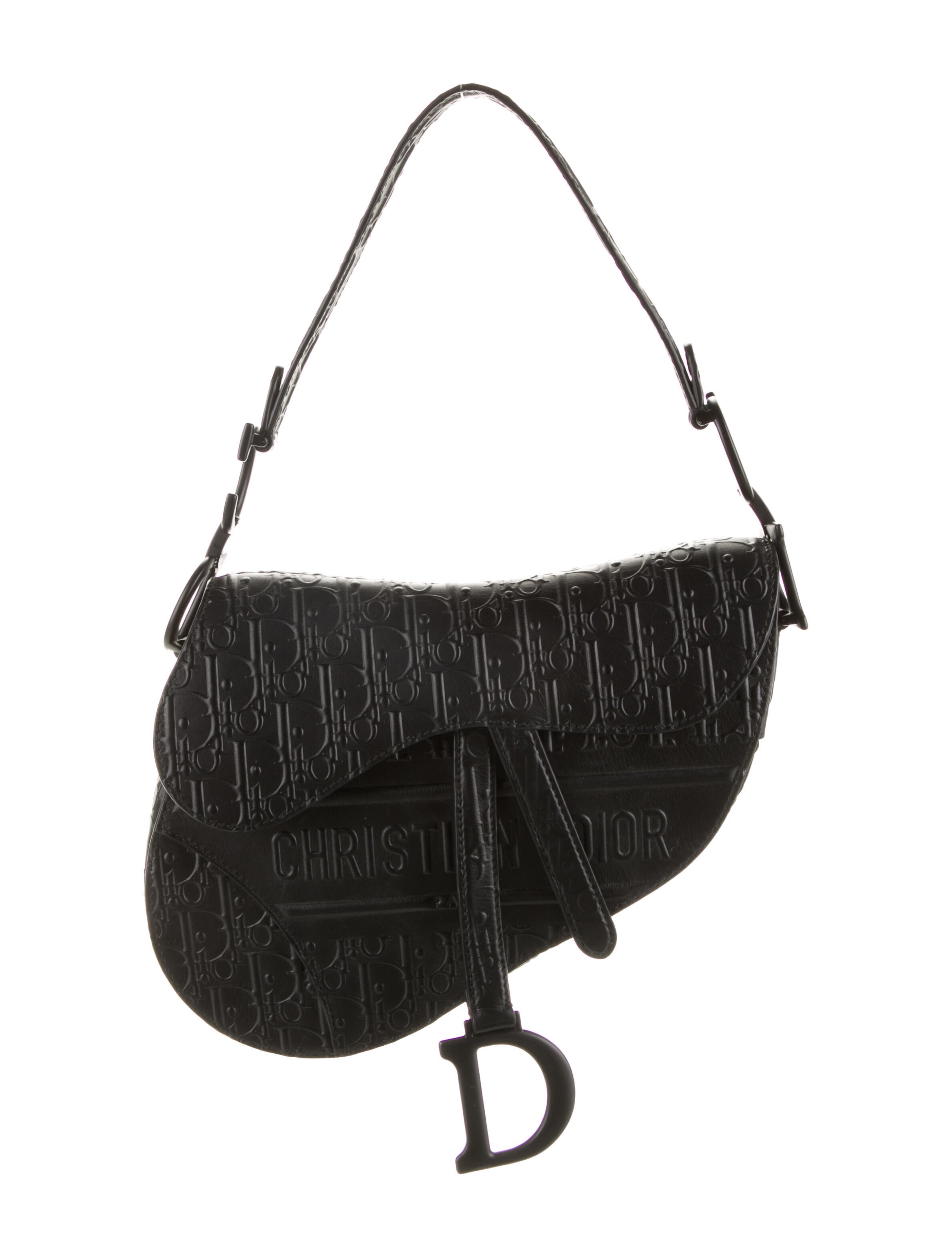 Christian Dior Diorissimo Mini Saddle Pochette Black Shoulder Bags