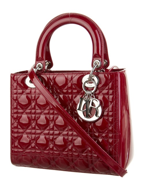 Christian Dior Medium Patent Cannage Lady Dior Bag