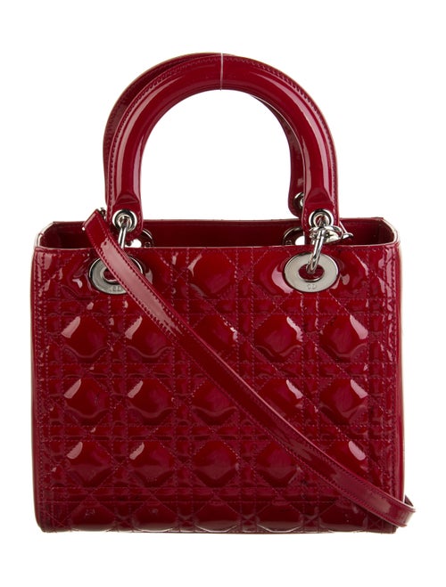 Christian Dior Medium Patent Cannage Lady Dior Bag