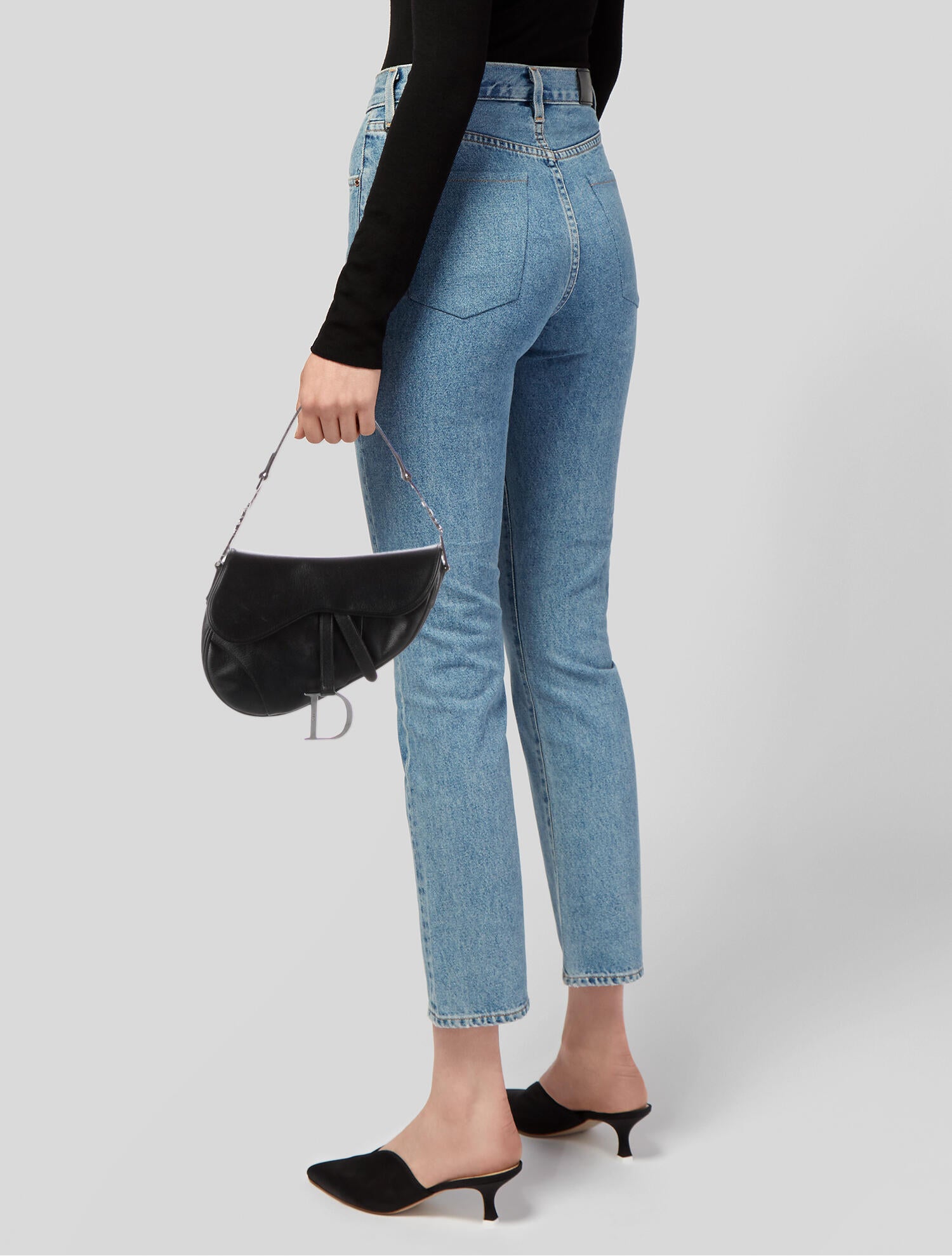 Christian Dior Vintage Denim Saddle Bag Blue Shoulder Bags, Handbags