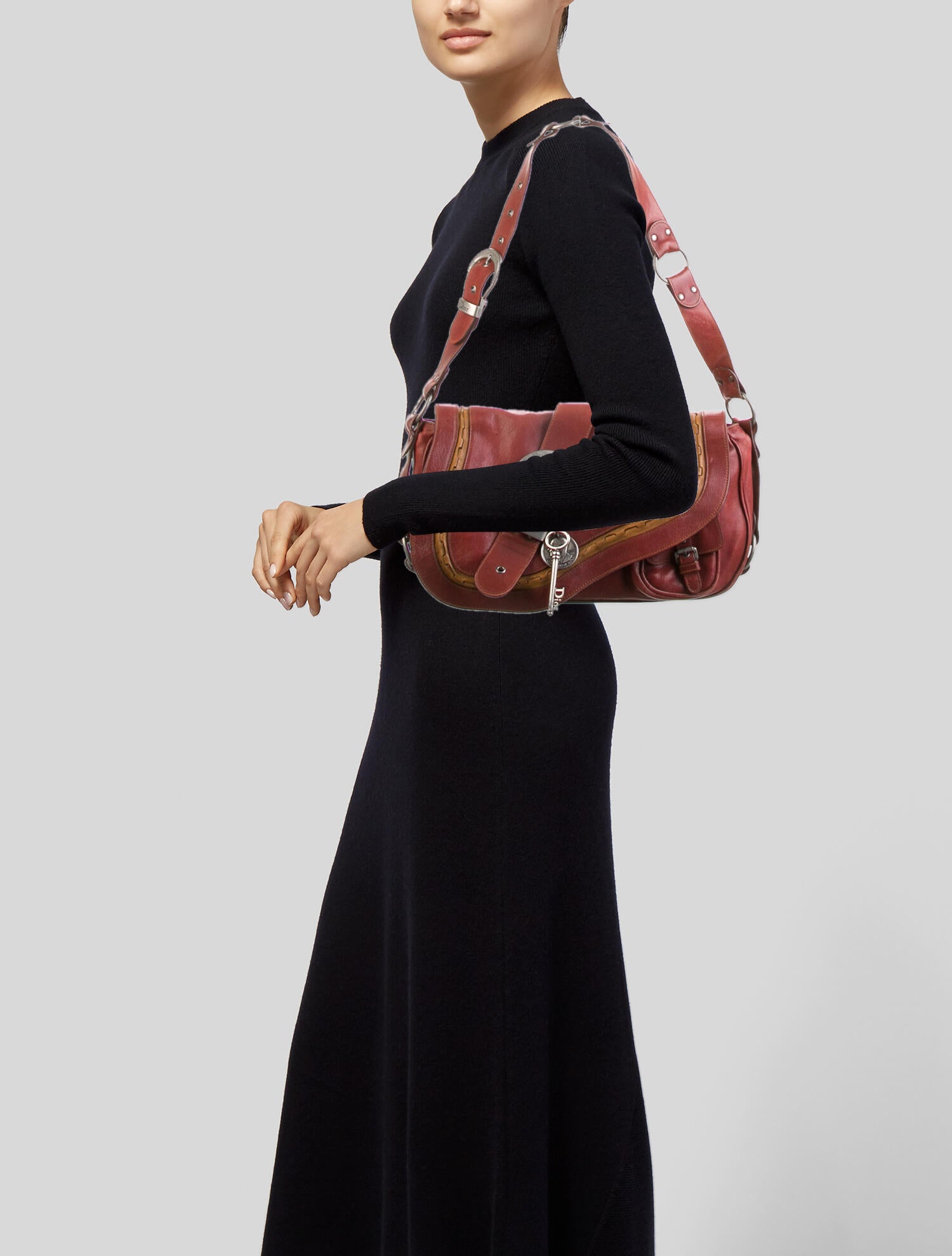 Christian Dior Medium Gaucho Saddle Shoulder Bag Red Shoulder Bags, Handbags CHR312759 The