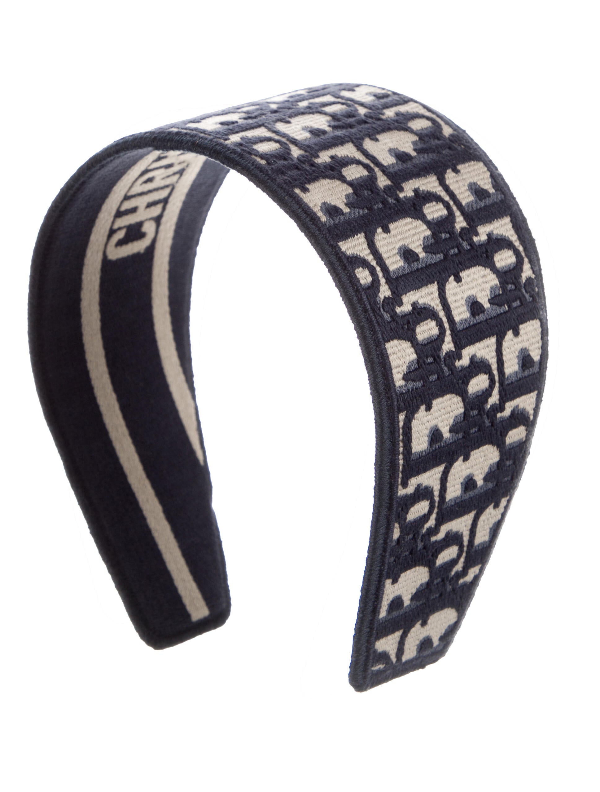 Christian Dior Satin Diorissimo Headband Blue Hair Accessories