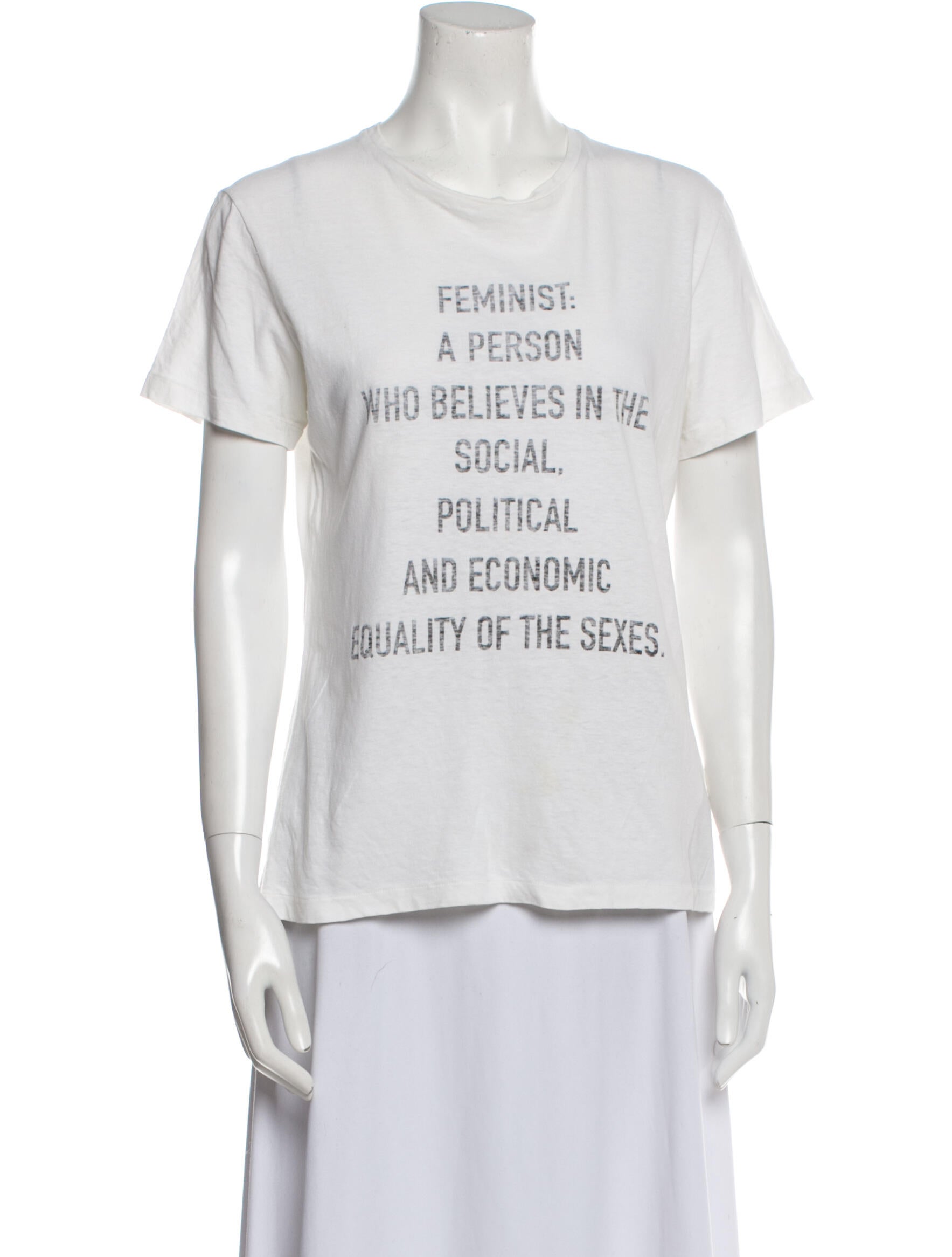 Christian Dior Graphic Print Crew Neck T-Shirt - White Tops