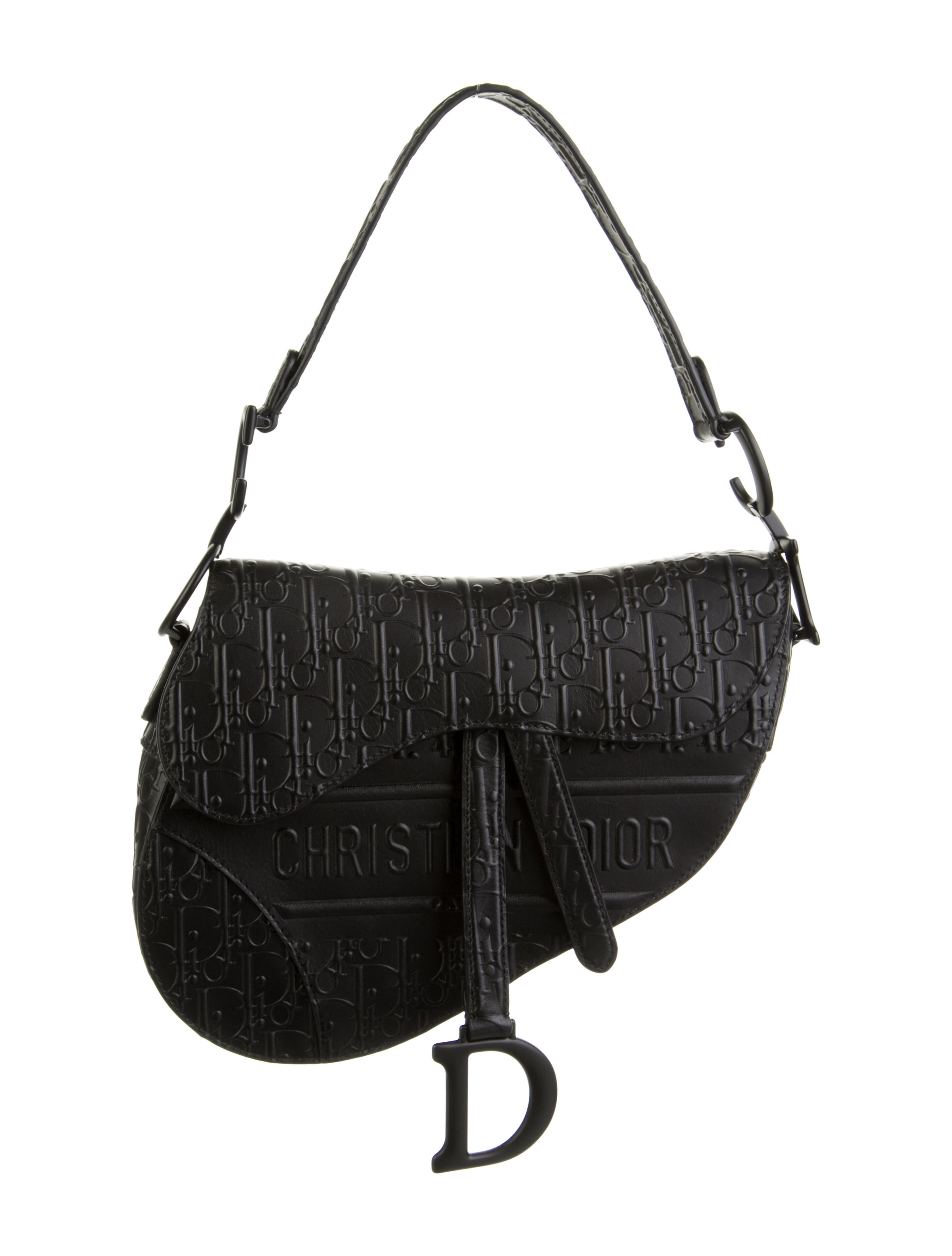 Christian Dior Vintage England Anniversary Saddle Bag Black Shoulder