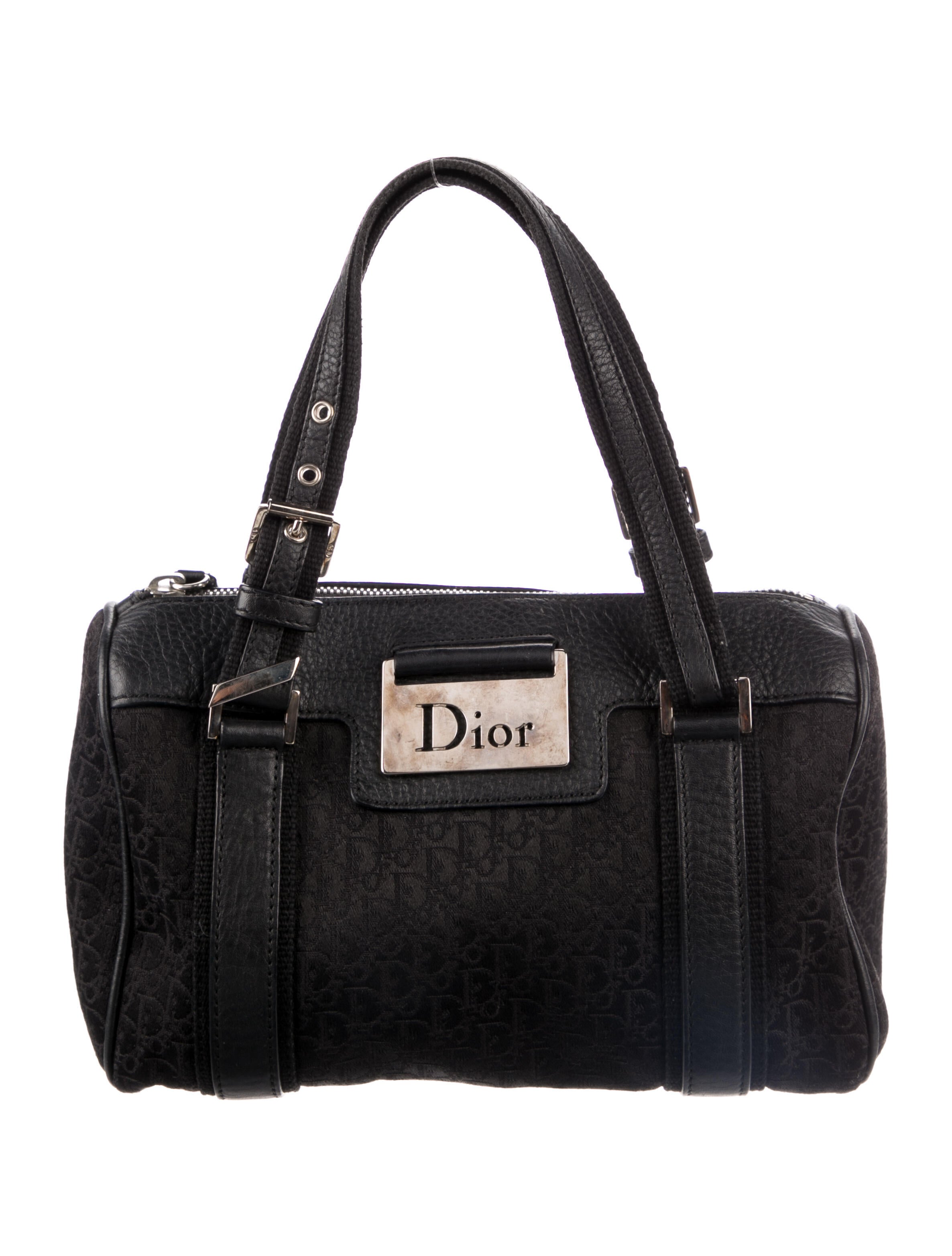 Christian Dior Vintage Medium Lady Dior Bag Black Handle Bags