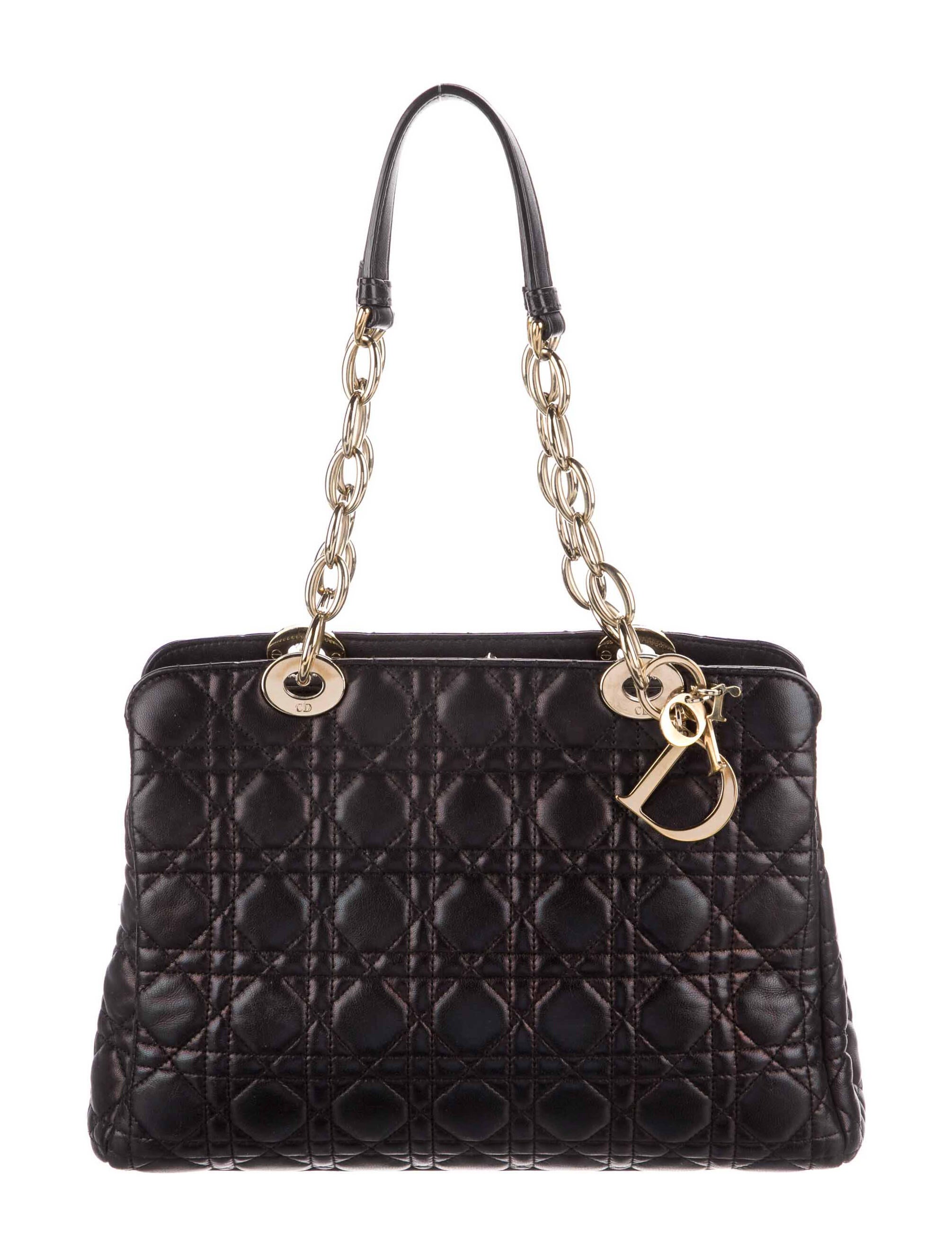 Christian Dior Medium Soft Lady Dior Bag Black Totes Handbags CHR254651 The RealReal