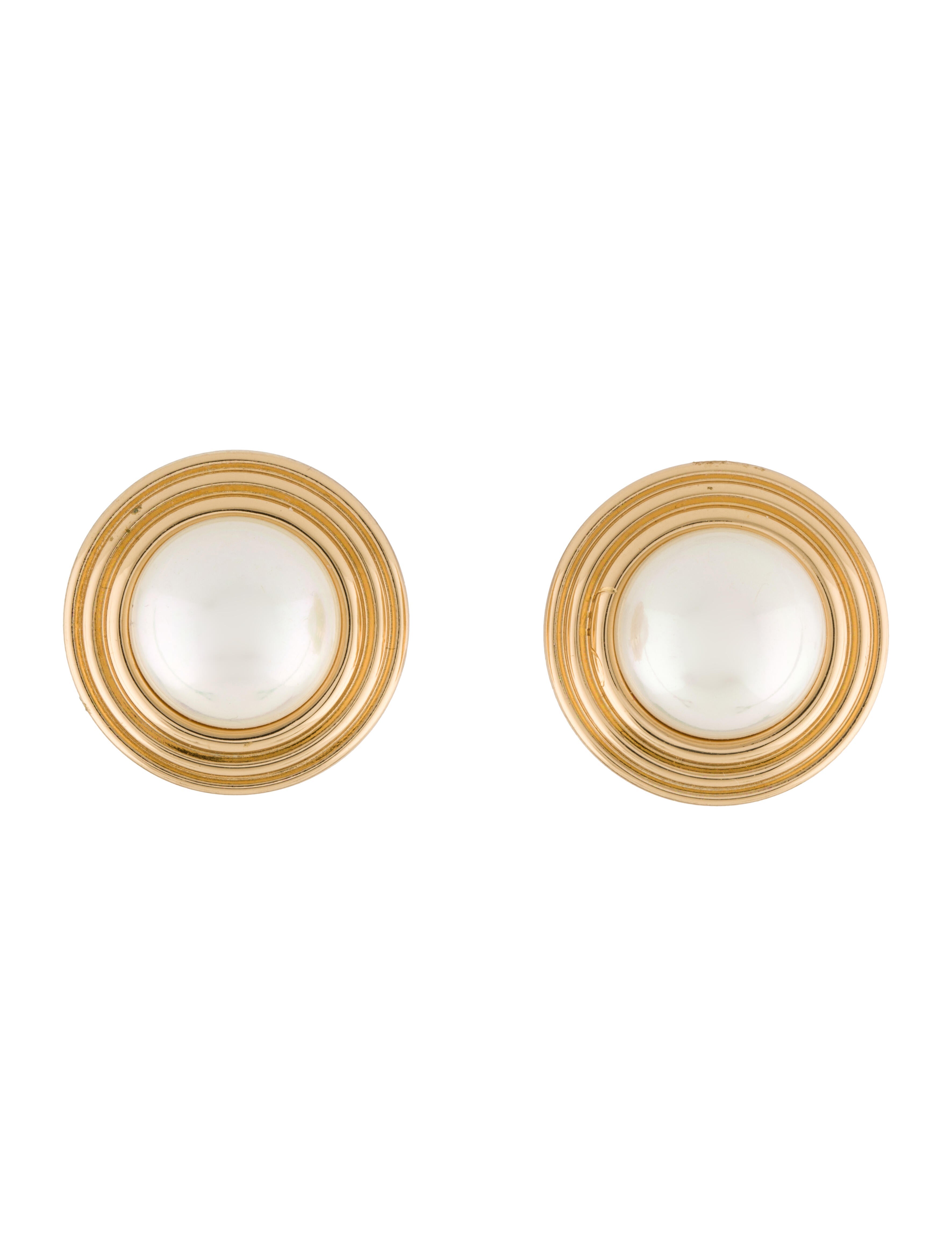 Christian Dior Vintage Sculpted Abstract ClipOn Earrings GoldTone