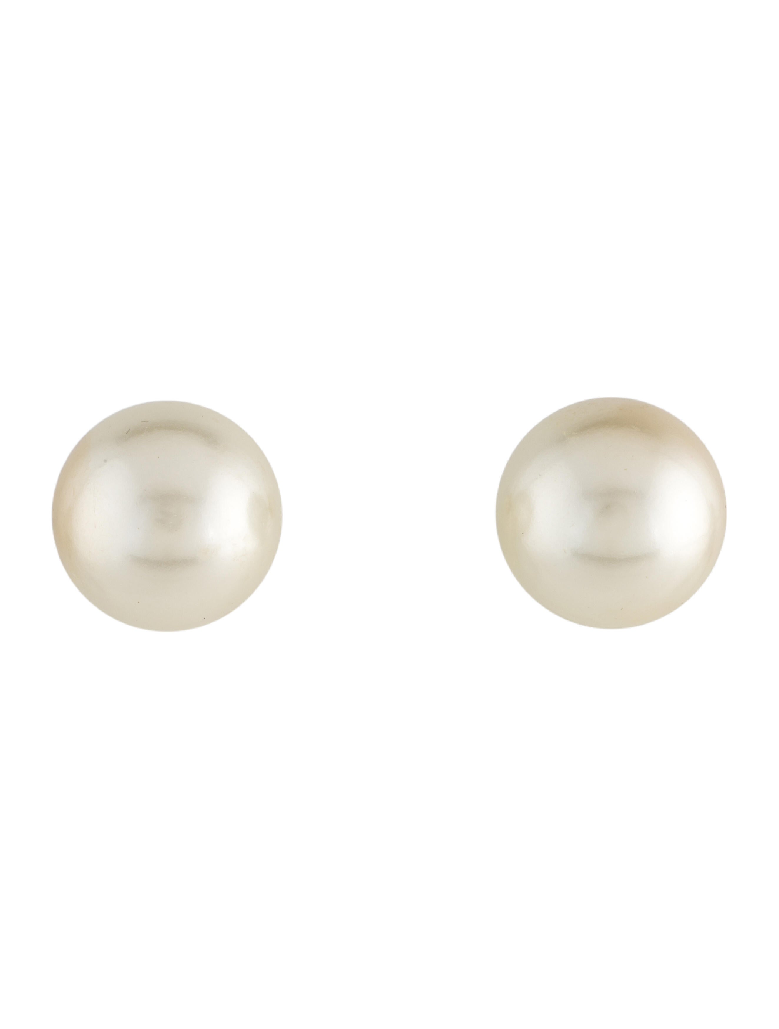 Christian Dior Faux Pearl Dior Tribale Stud Earrings GoldPlated Stud