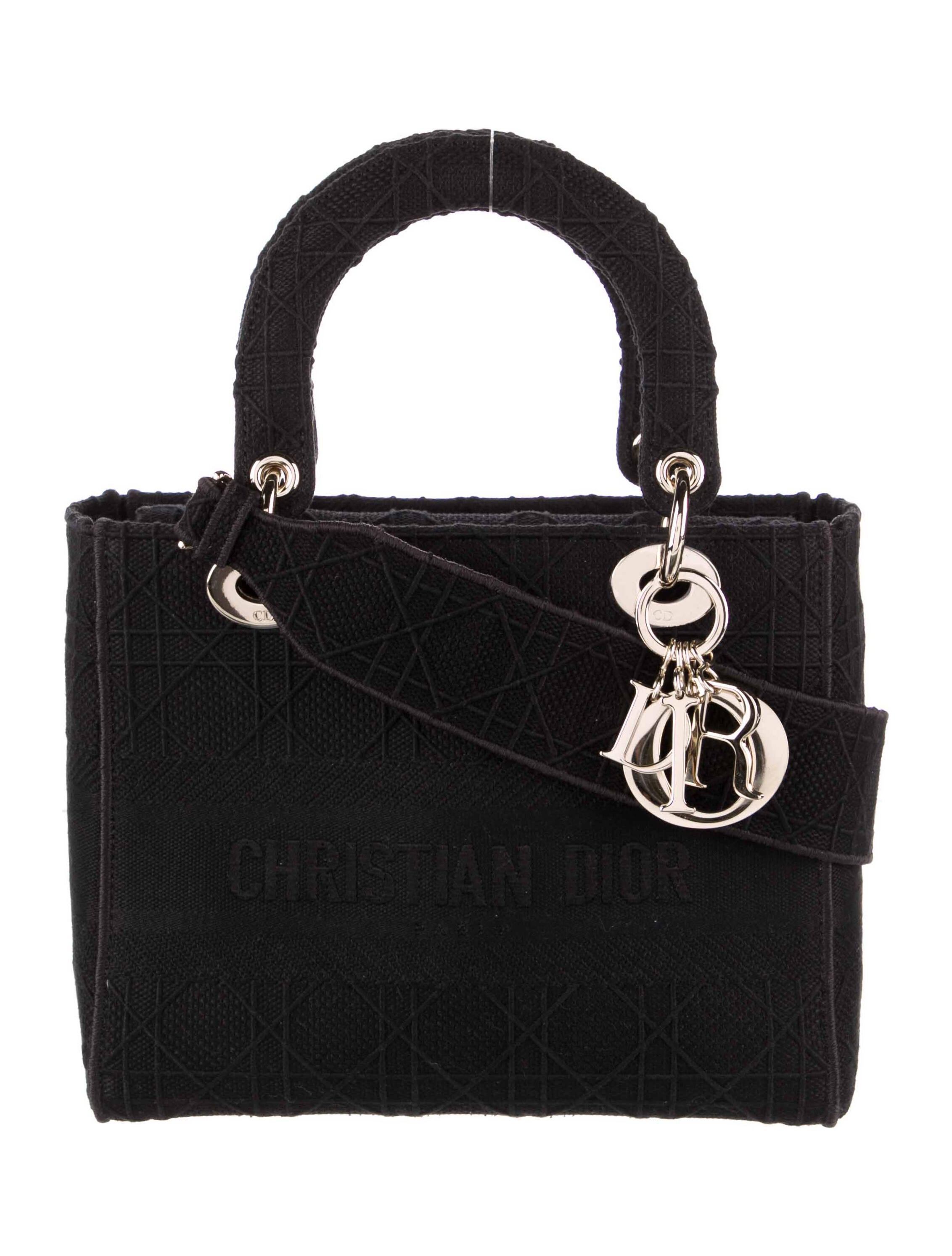 Christian Dior 2022 Small Lady Dior My ABCDior Bag Black Handle Bags
