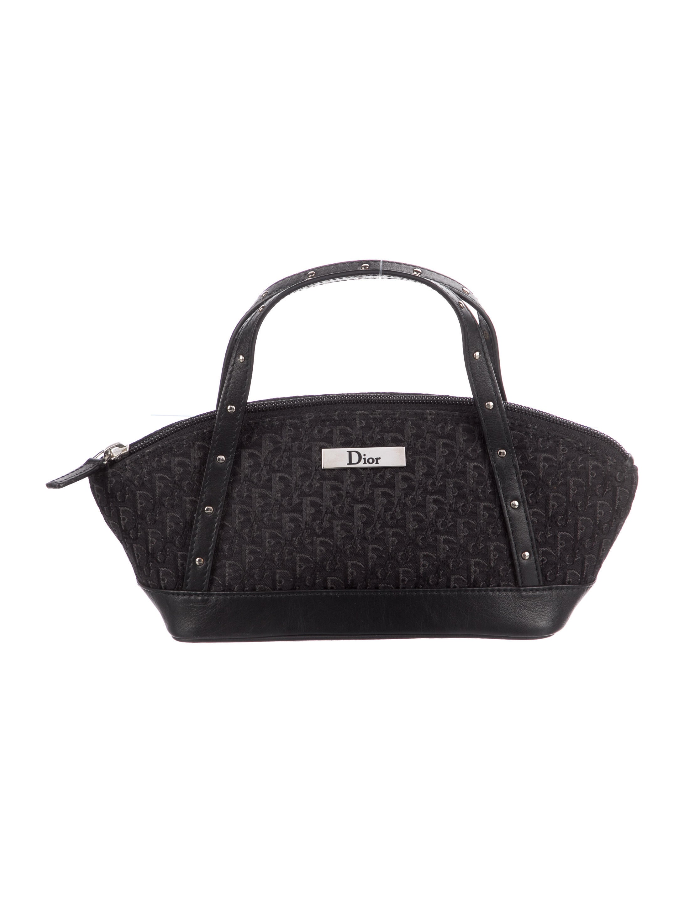 Christian Dior Vintage Medium Lady Dior Bag Black Handle Bags