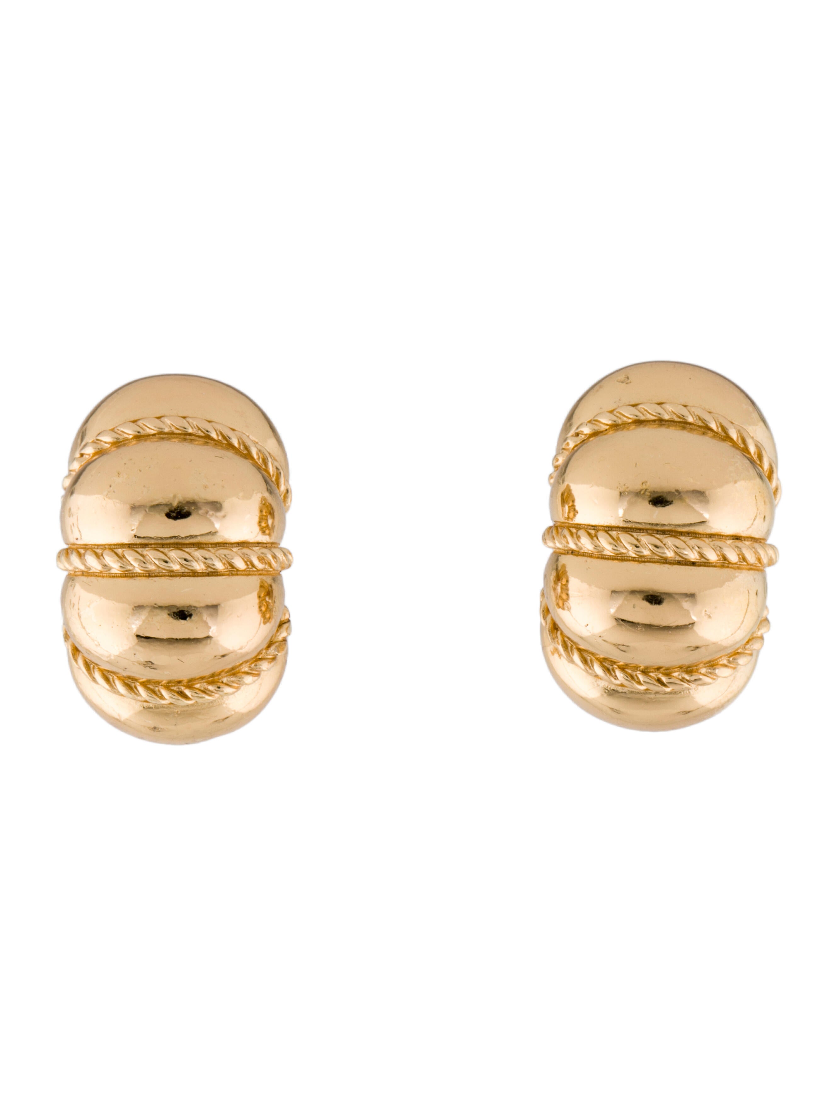 Christian Dior Vintage Crystal Dome ClipOn Earrings GoldPlated Clip