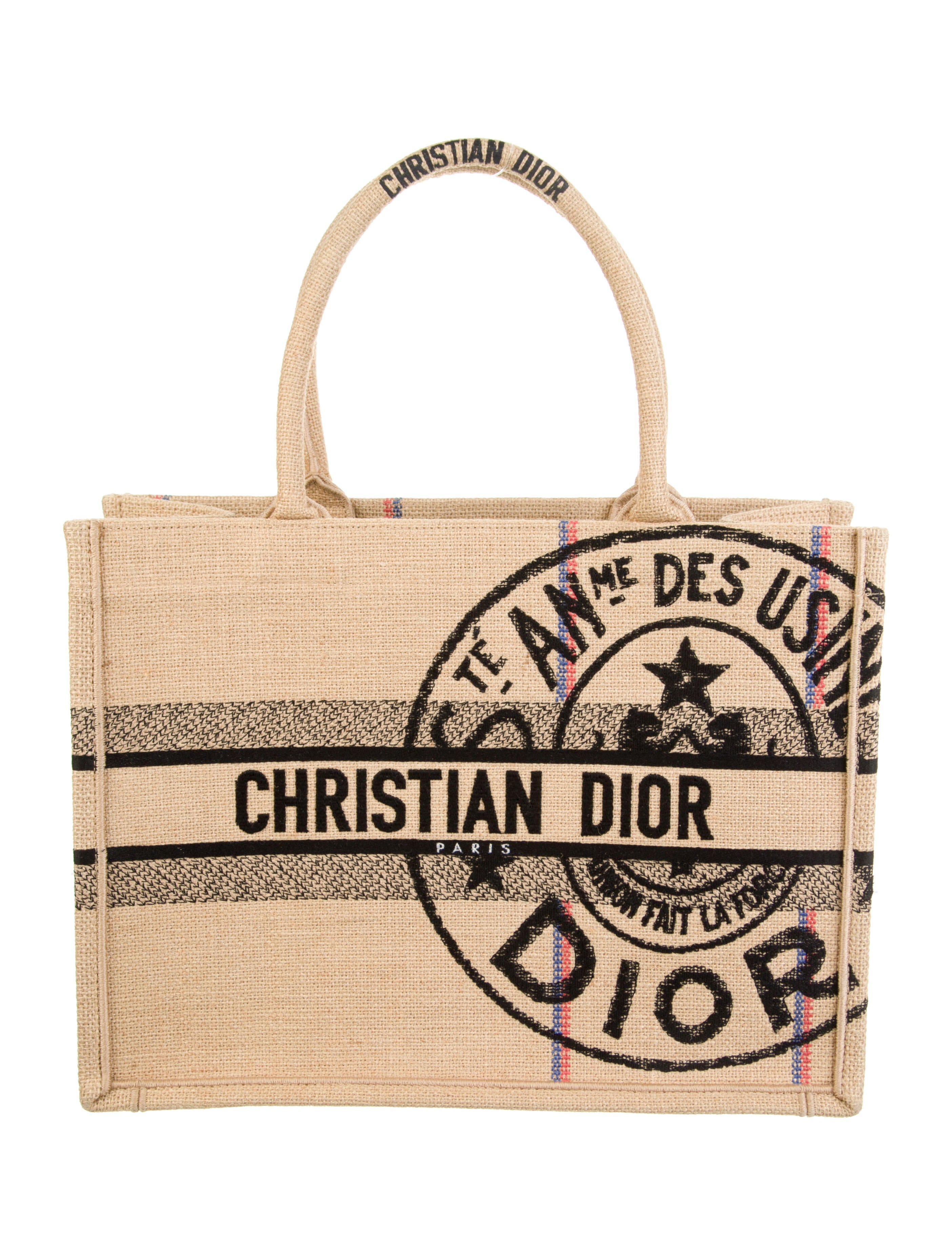 Christian Dior 2022 Medium Jute Book Tote - Neutrals Totes